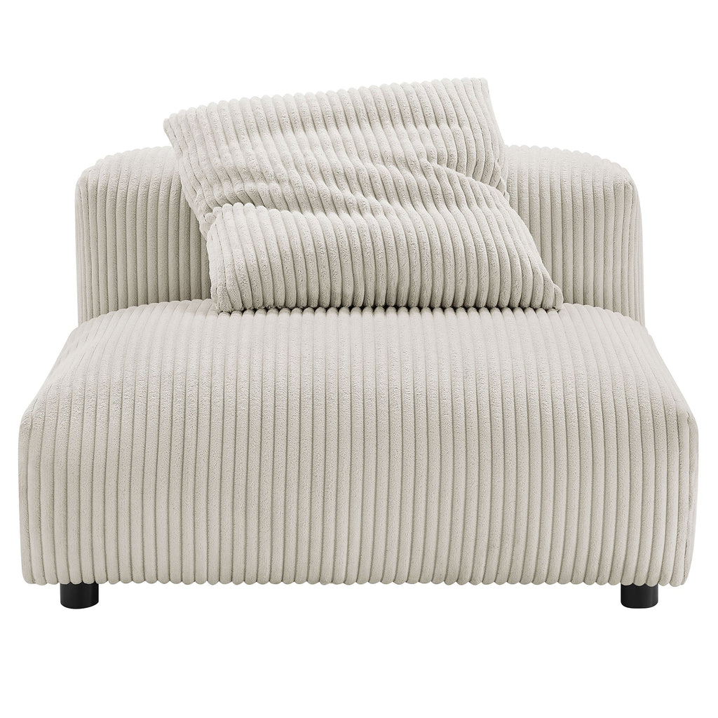Solace Modular Corduroy Upholstered Armless Chair and Ottoman Set by Modway