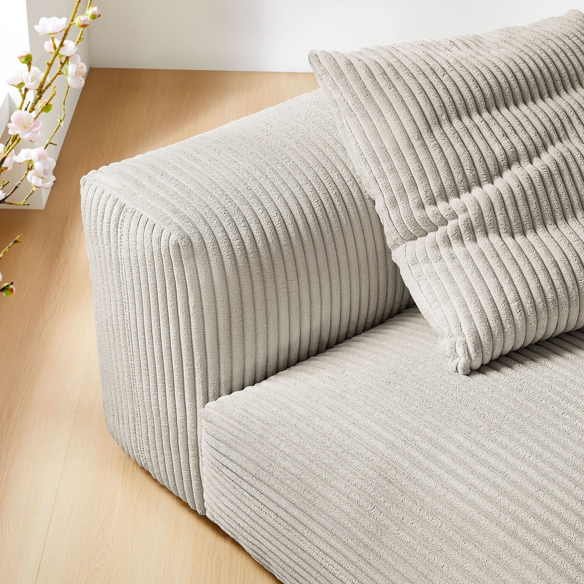 Solace Modular Corduroy Upholstered Armless Chair by Modway