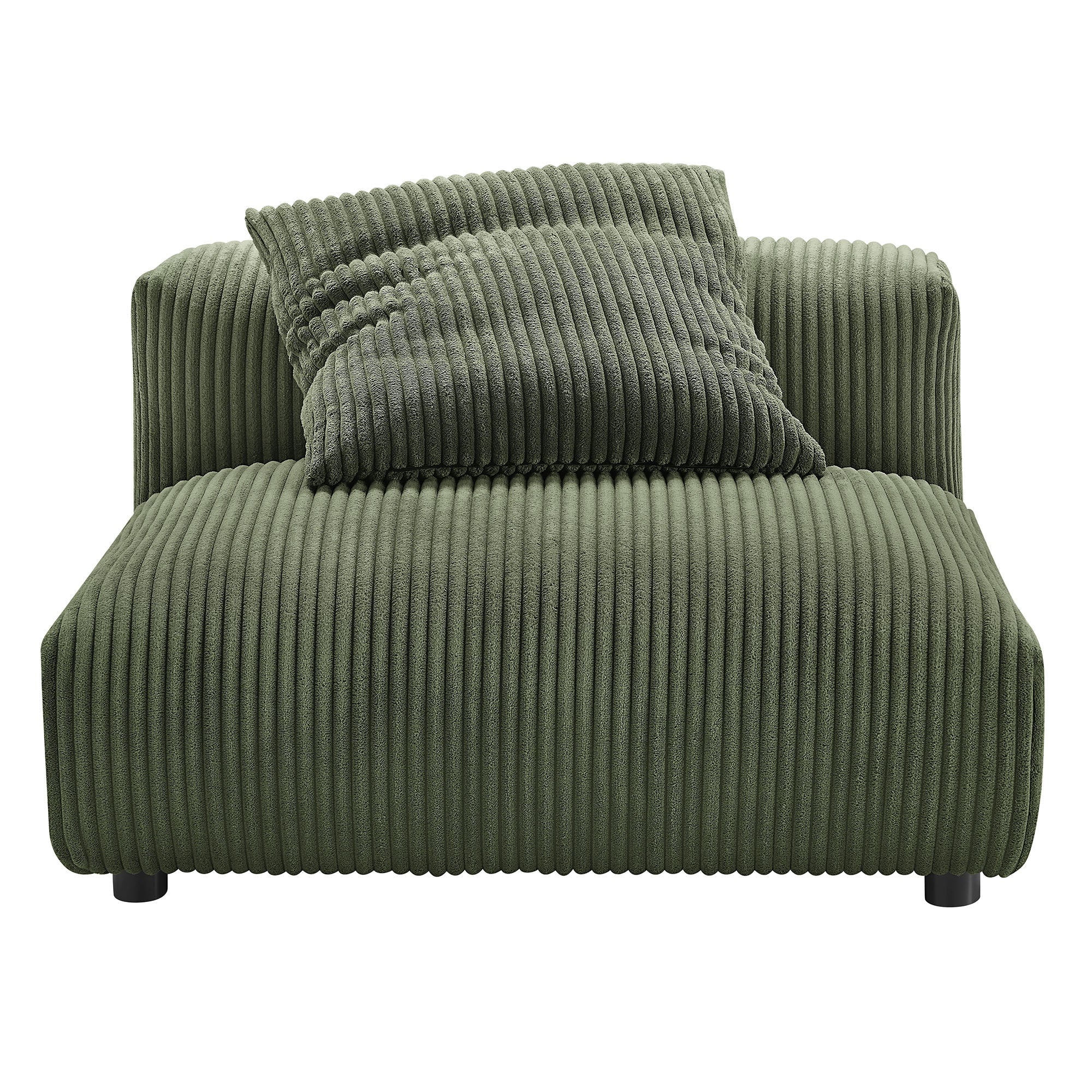 Solace Modular Corduroy Upholstered Armless Chair and Ottoman Set by Modway