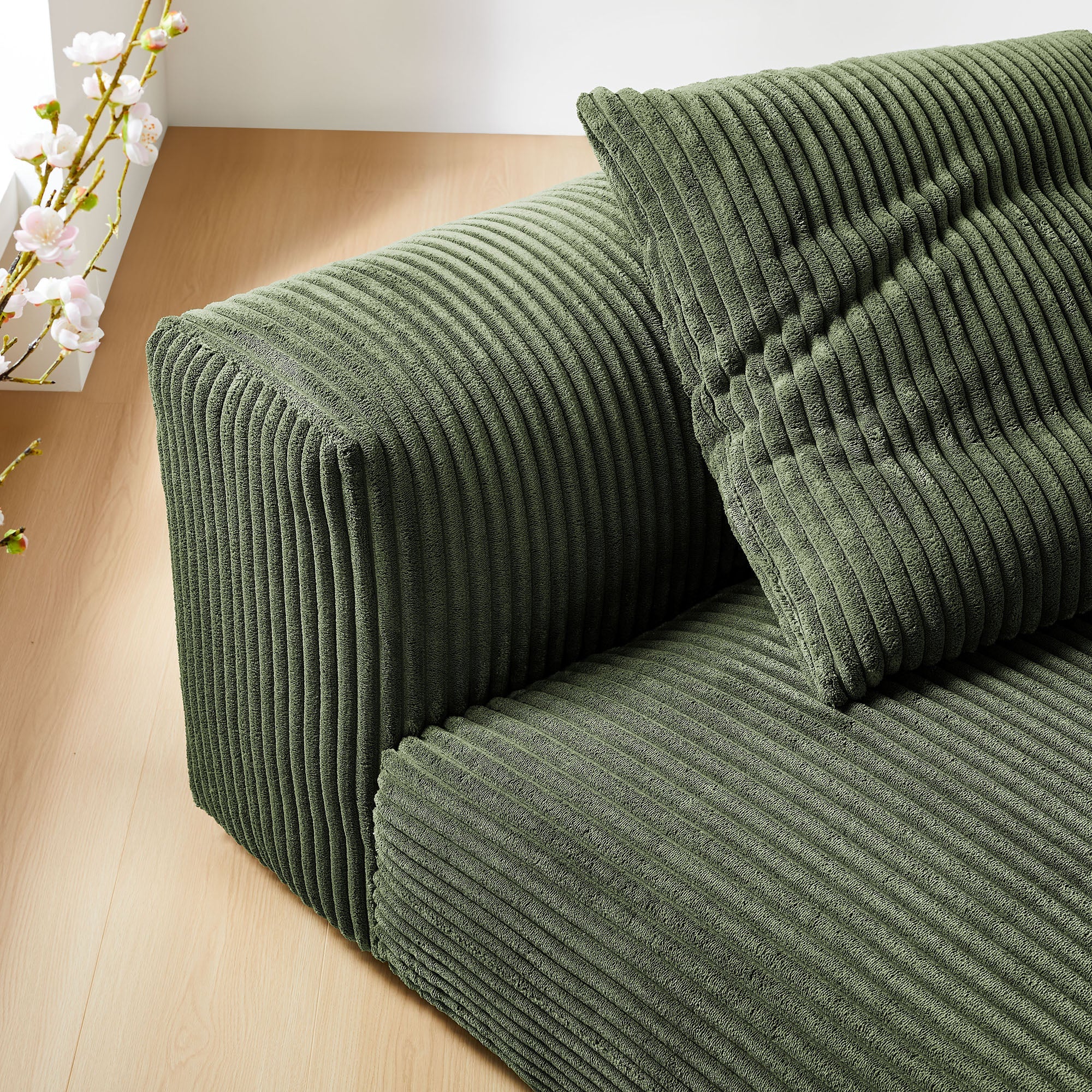 Solace Modular Corduroy Upholstered Armless Chair by Modway