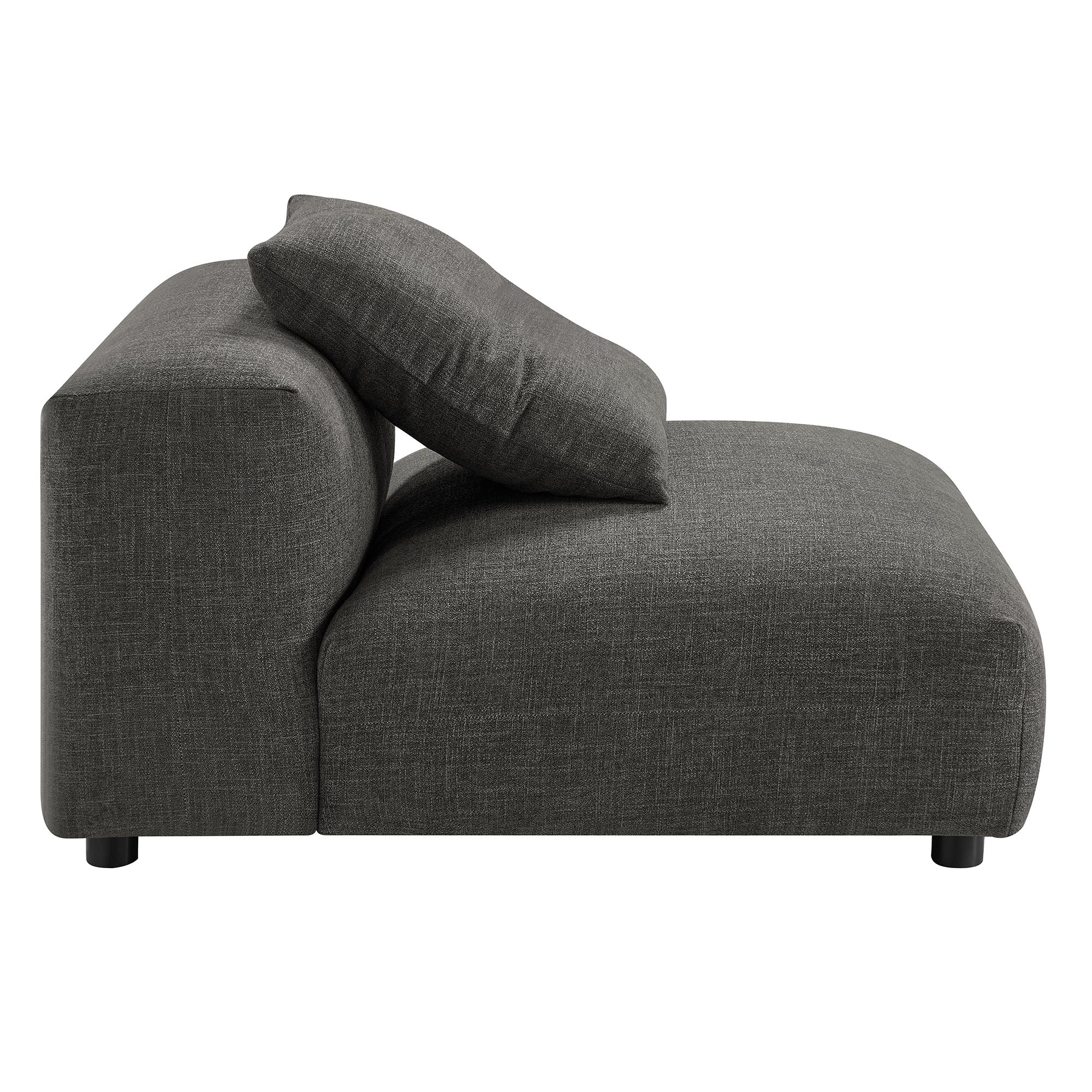 Solace Modular Upholstered Fabric Armless Chair and Ottoman Set by Modway
