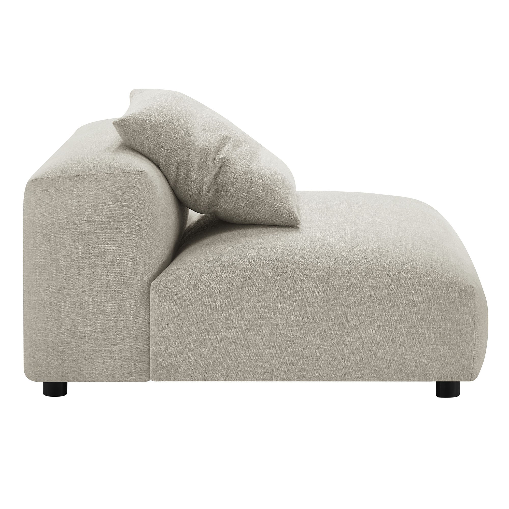 Solace Modular Upholstered Fabric Armless Chair and Ottoman Set by Modway
