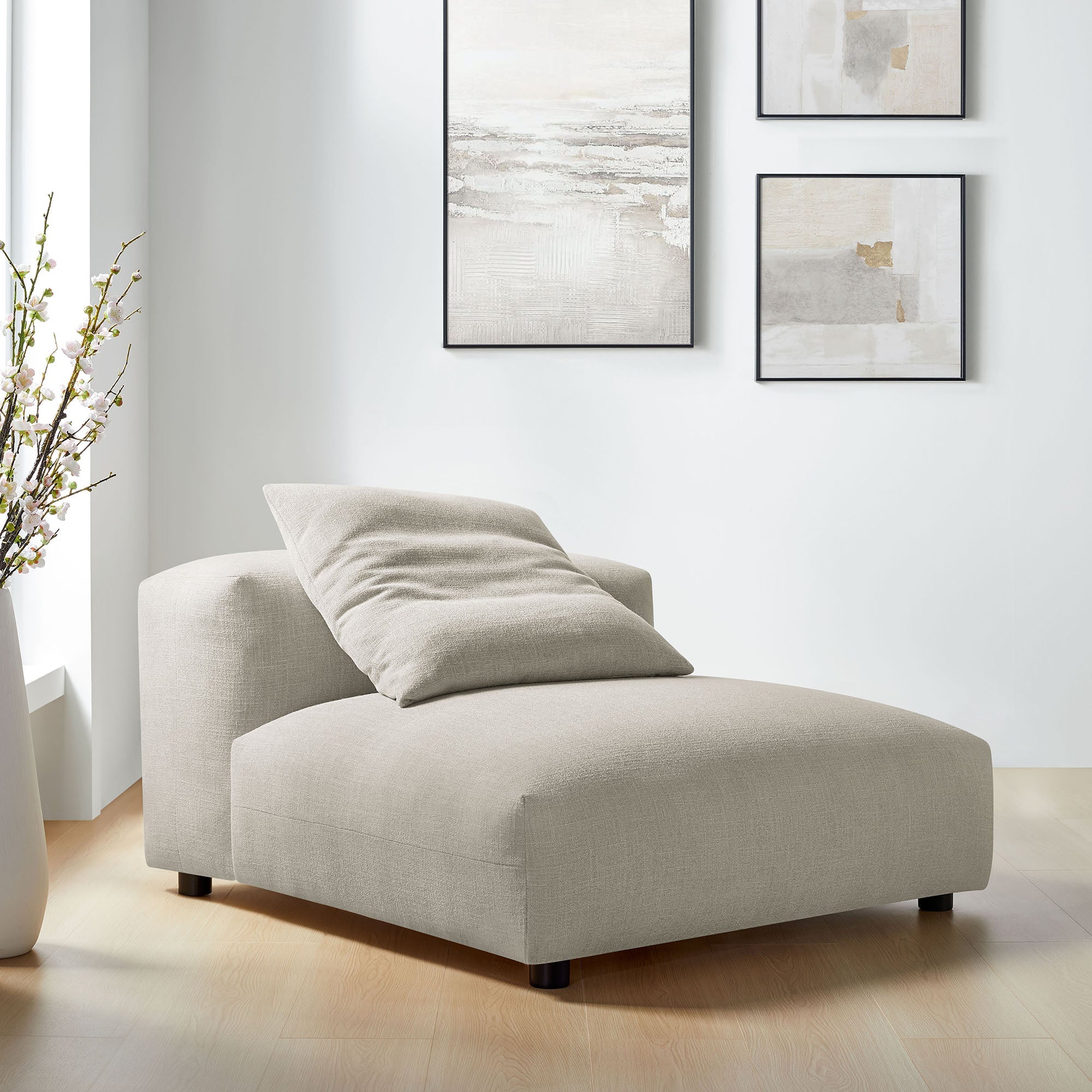 Solace Modular Upholstered Fabric Armless Chair by Modway