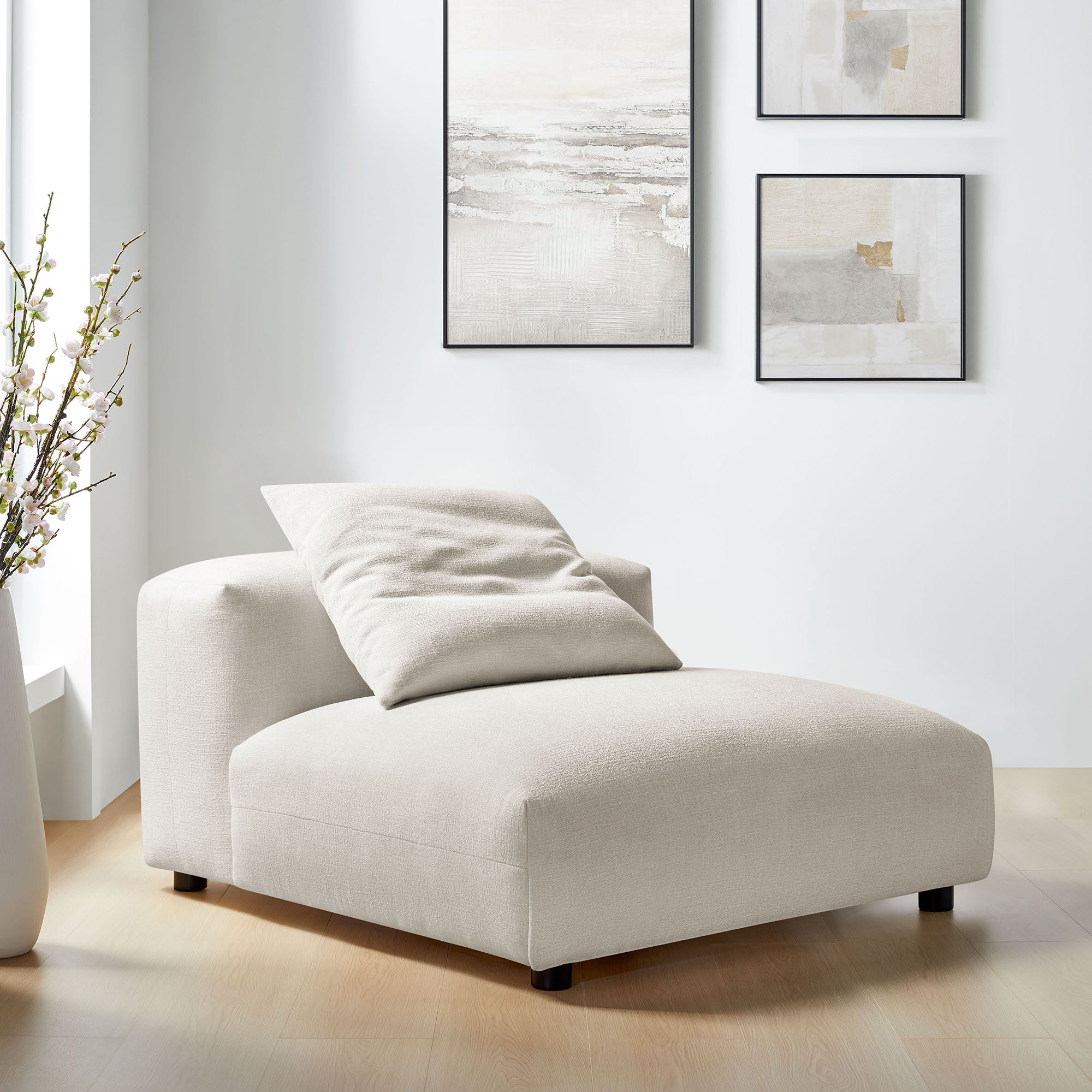 Solace Modular Upholstered Fabric Armless Chair by Modway