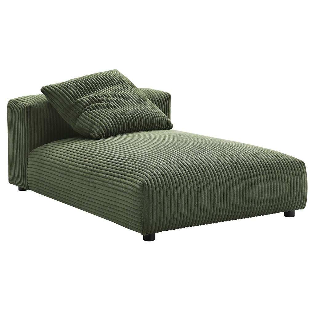 Solace 4-Piece Modular Corduroy Upholstered Sectional Sofa With Ottoman by Modway