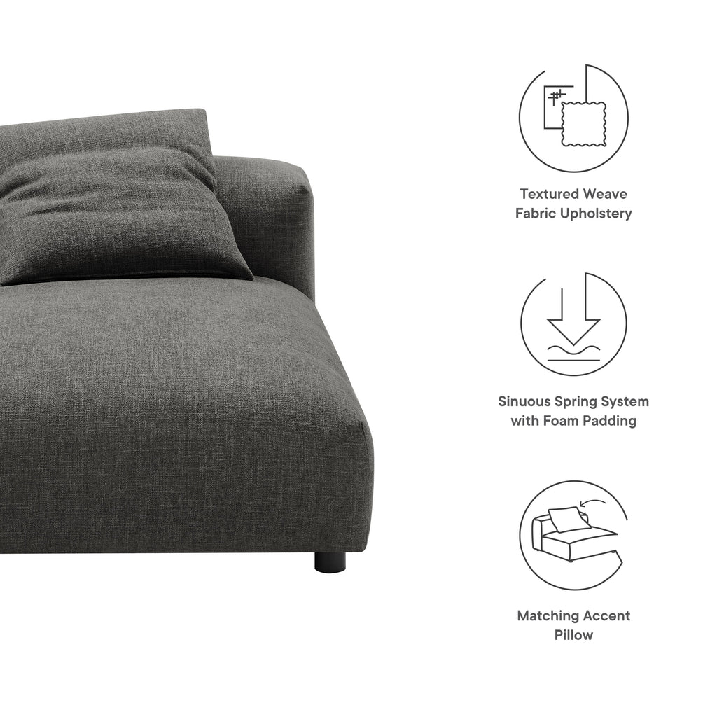 Solace Modular Upholstered Fabric Armless Chaise Lounge by Modway