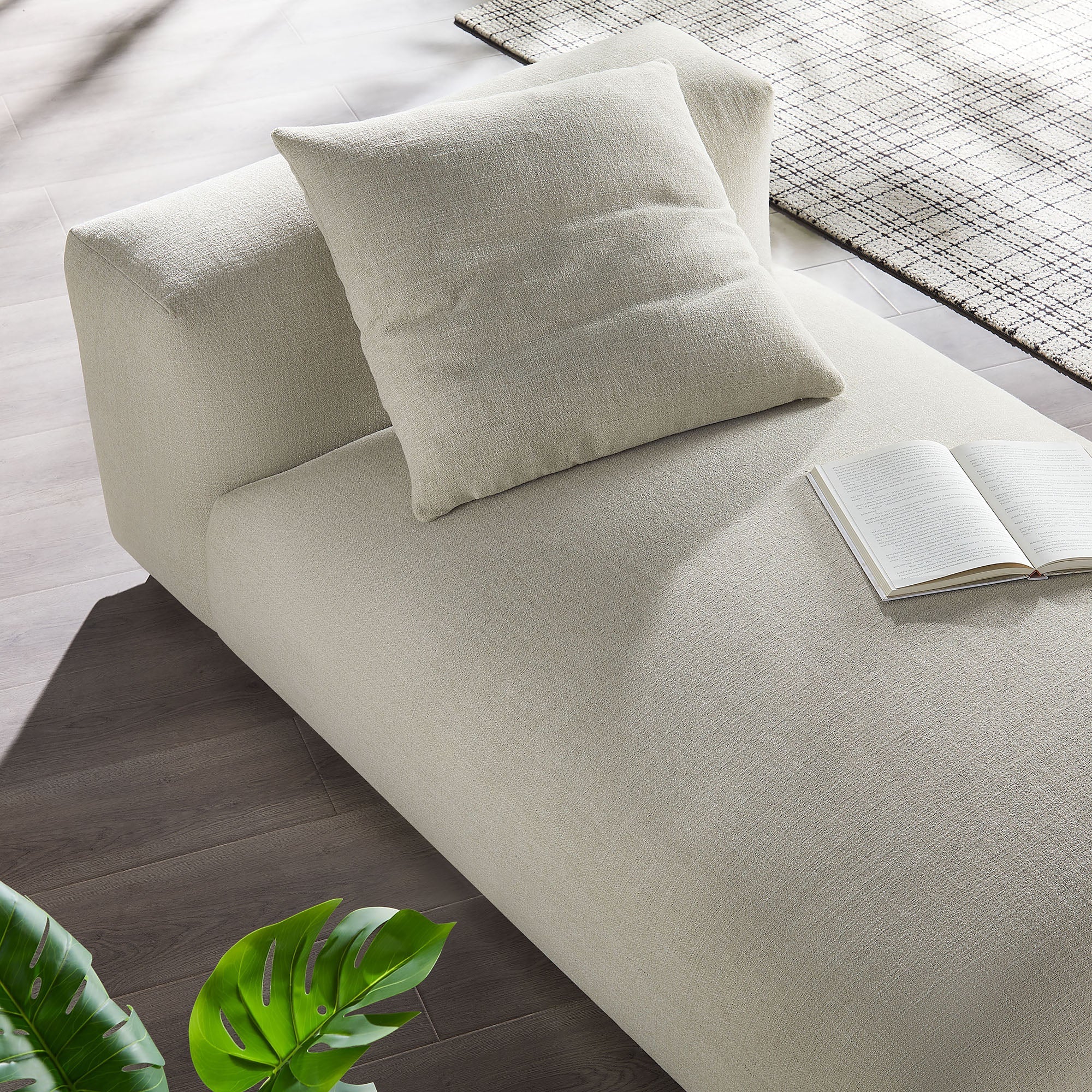 Solace Modular Upholstered Fabric Armless Chaise Lounge by Modway