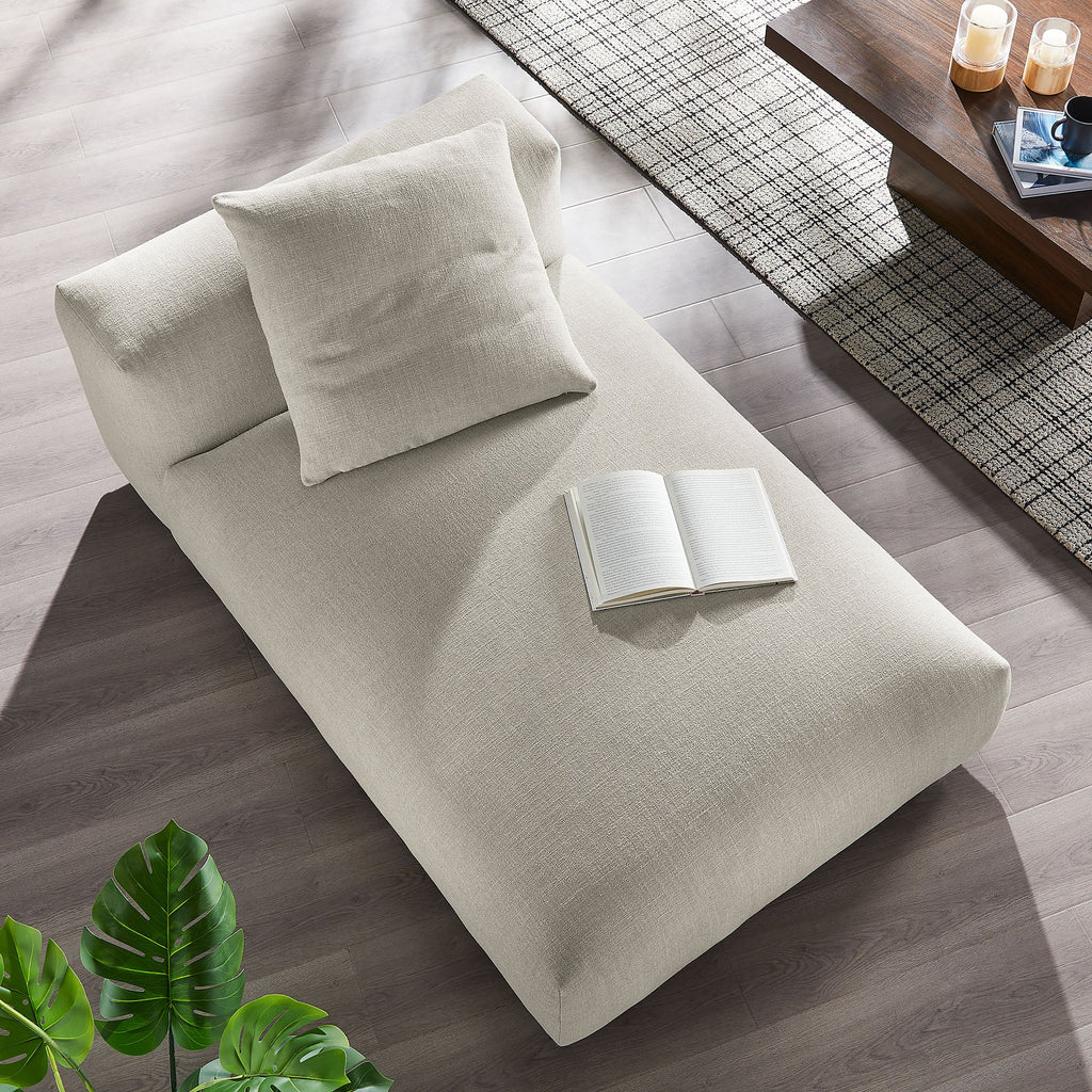 Solace Modular Upholstered Fabric Armless Chaise Lounge by Modway
