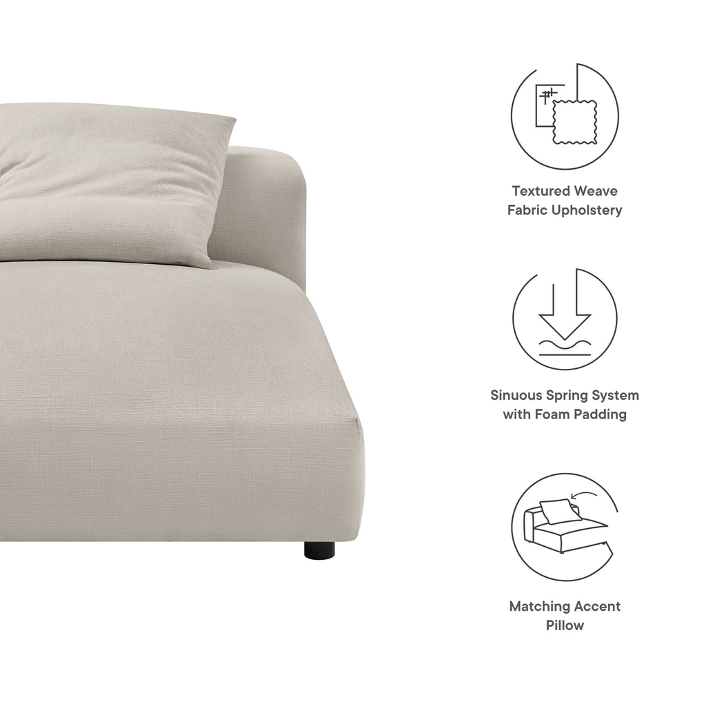 Solace Modular Upholstered Fabric Armless Chaise Lounge by Modway