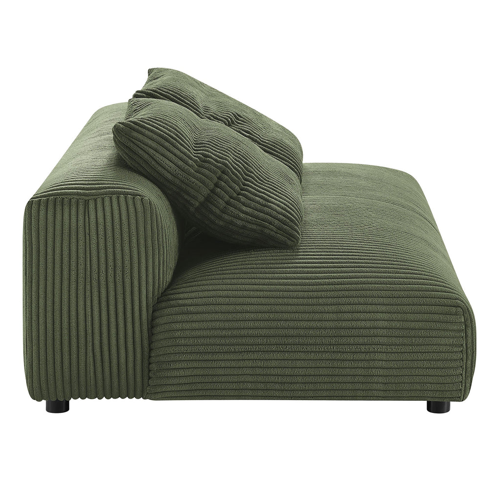 Solace Modular Corduroy Upholstered Armless Loveseat and Ottoman Set by Modway