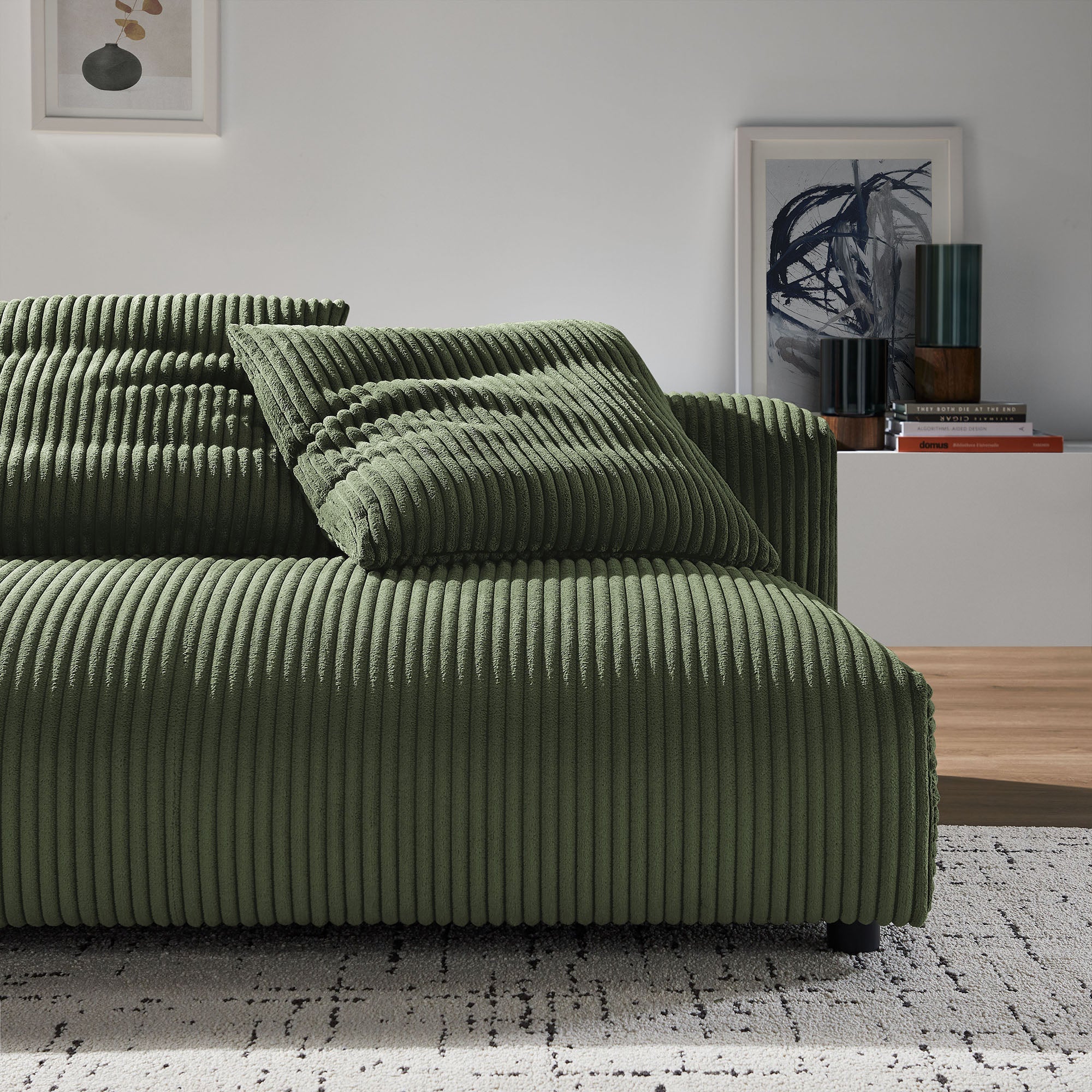 Solace Modular Corduroy Upholstered Armless Loveseat by Modway