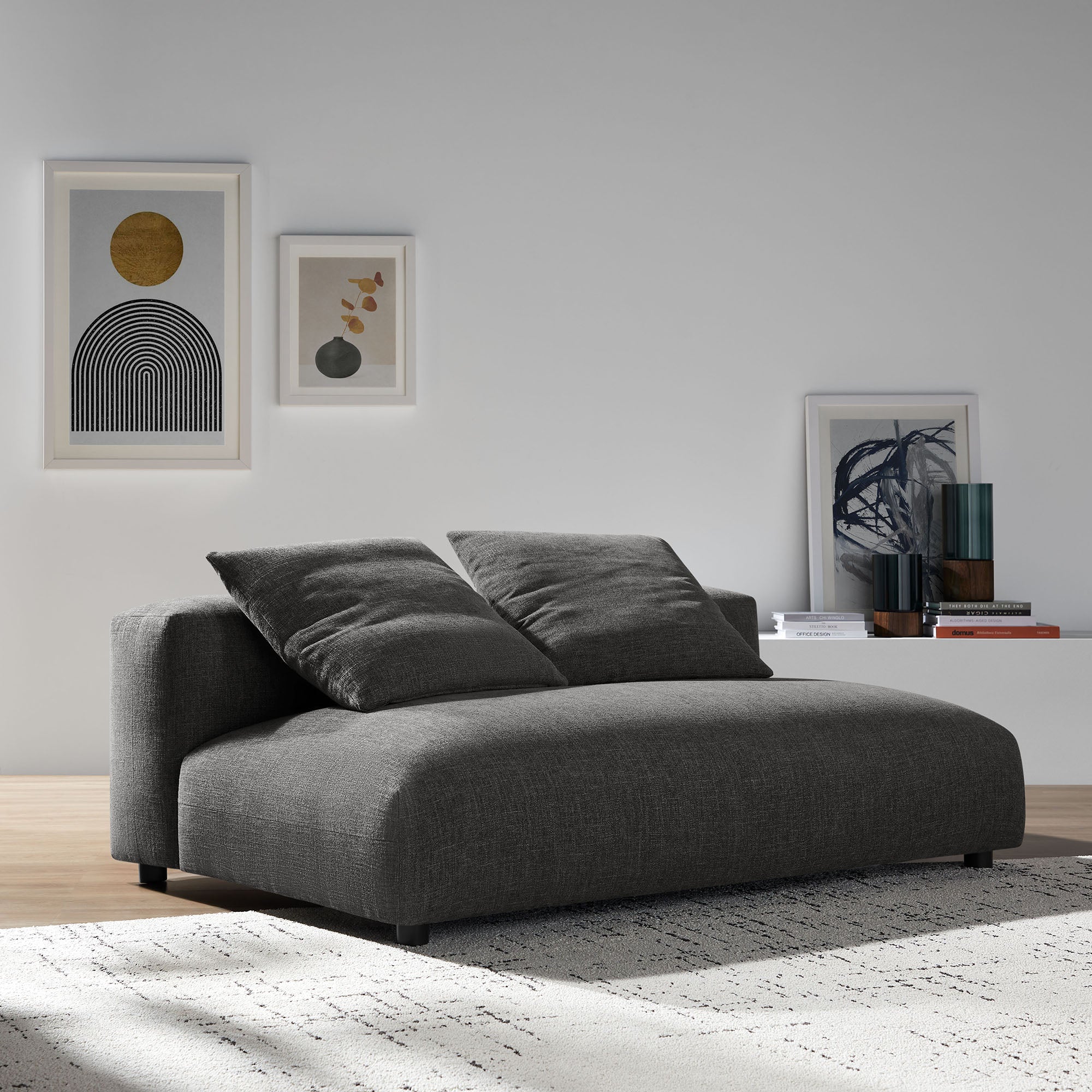 Solace Modular Upholstered Fabric Armless Loveseat by Modway