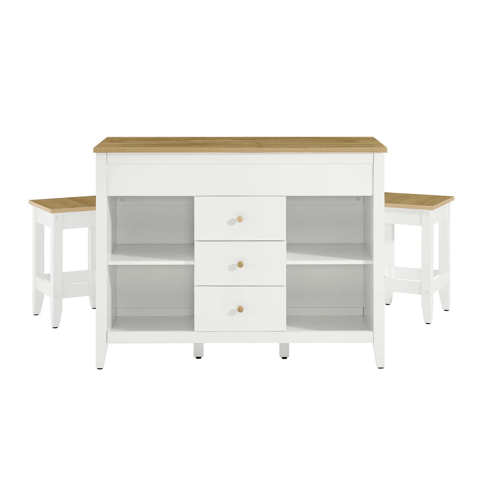 Farmstead 3-Piece Kitchen Island and Stool Set by Modway