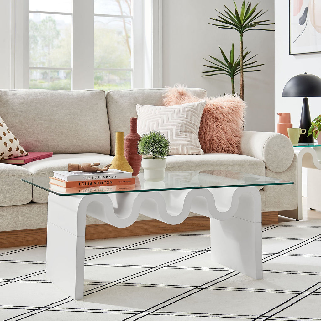 Ondine Glass Top Coffee Table by Modway