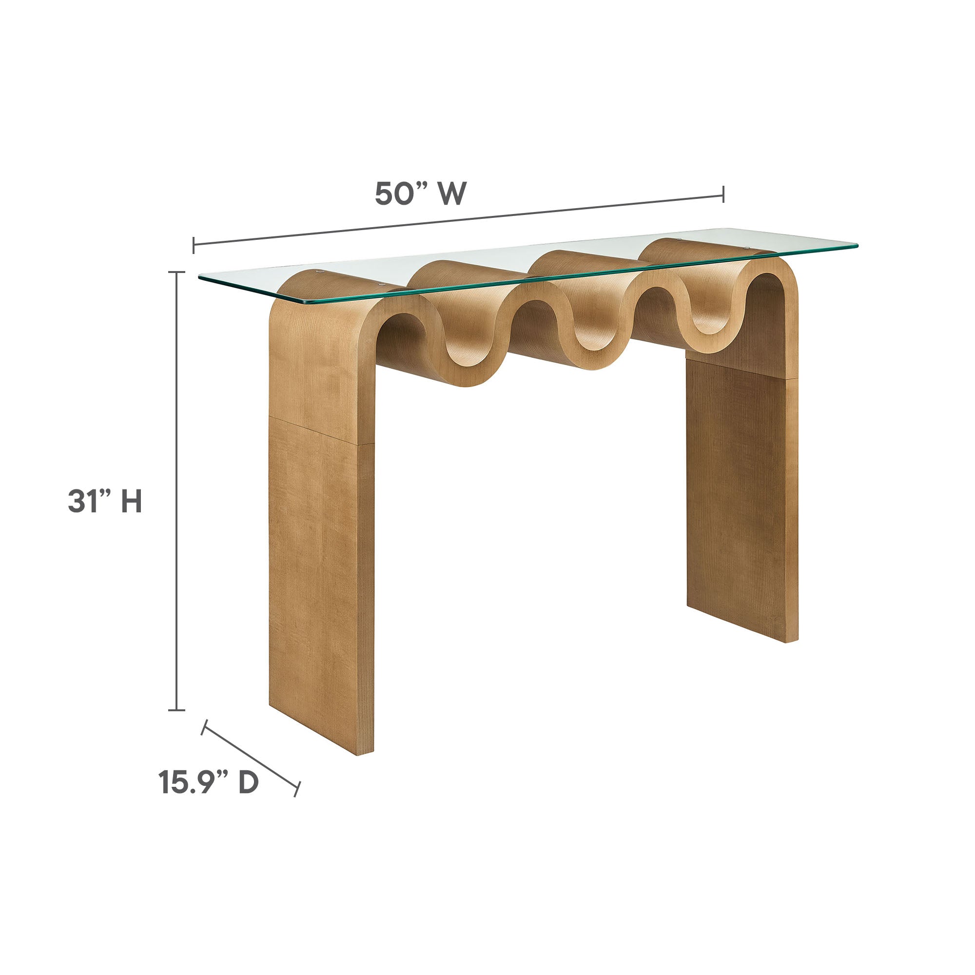 Ondine Glass Top 50" Console Table by Modway