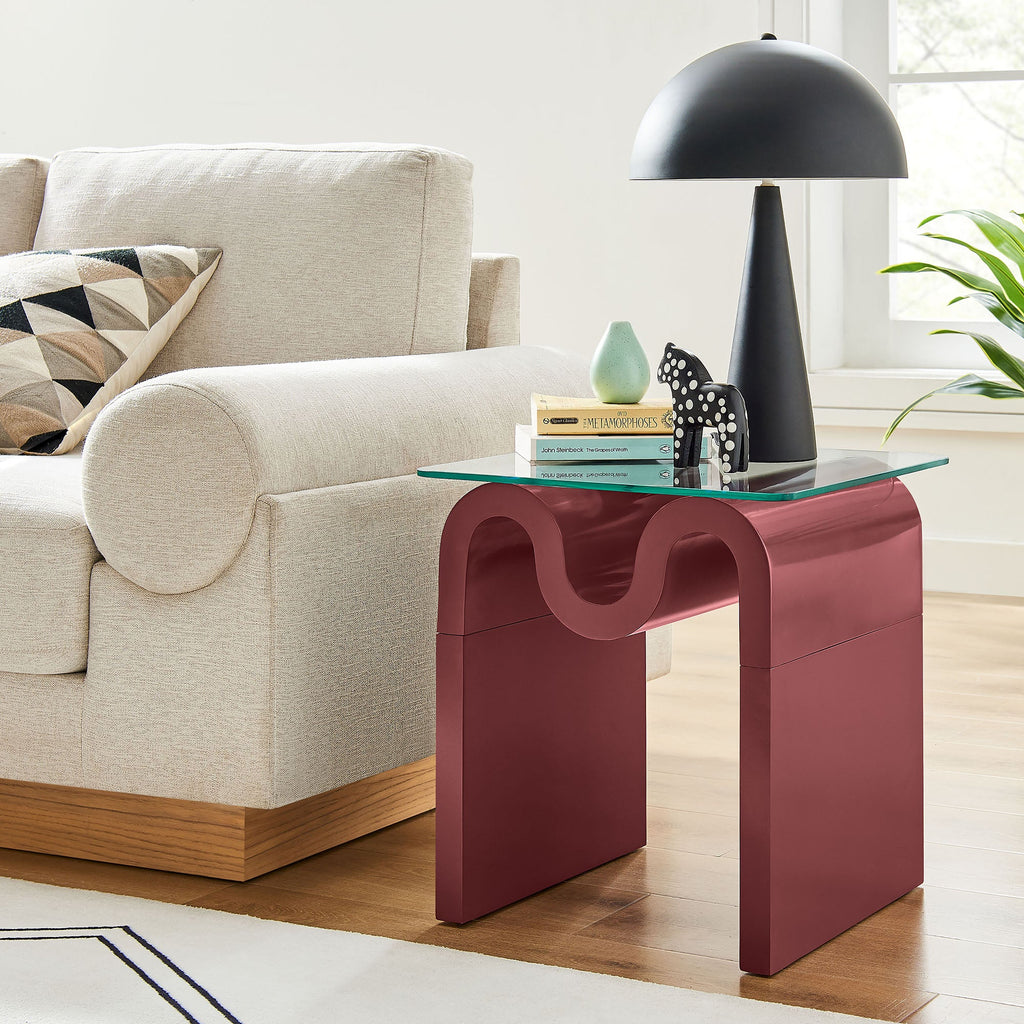 Ondine Glass Top Side Table by Modway