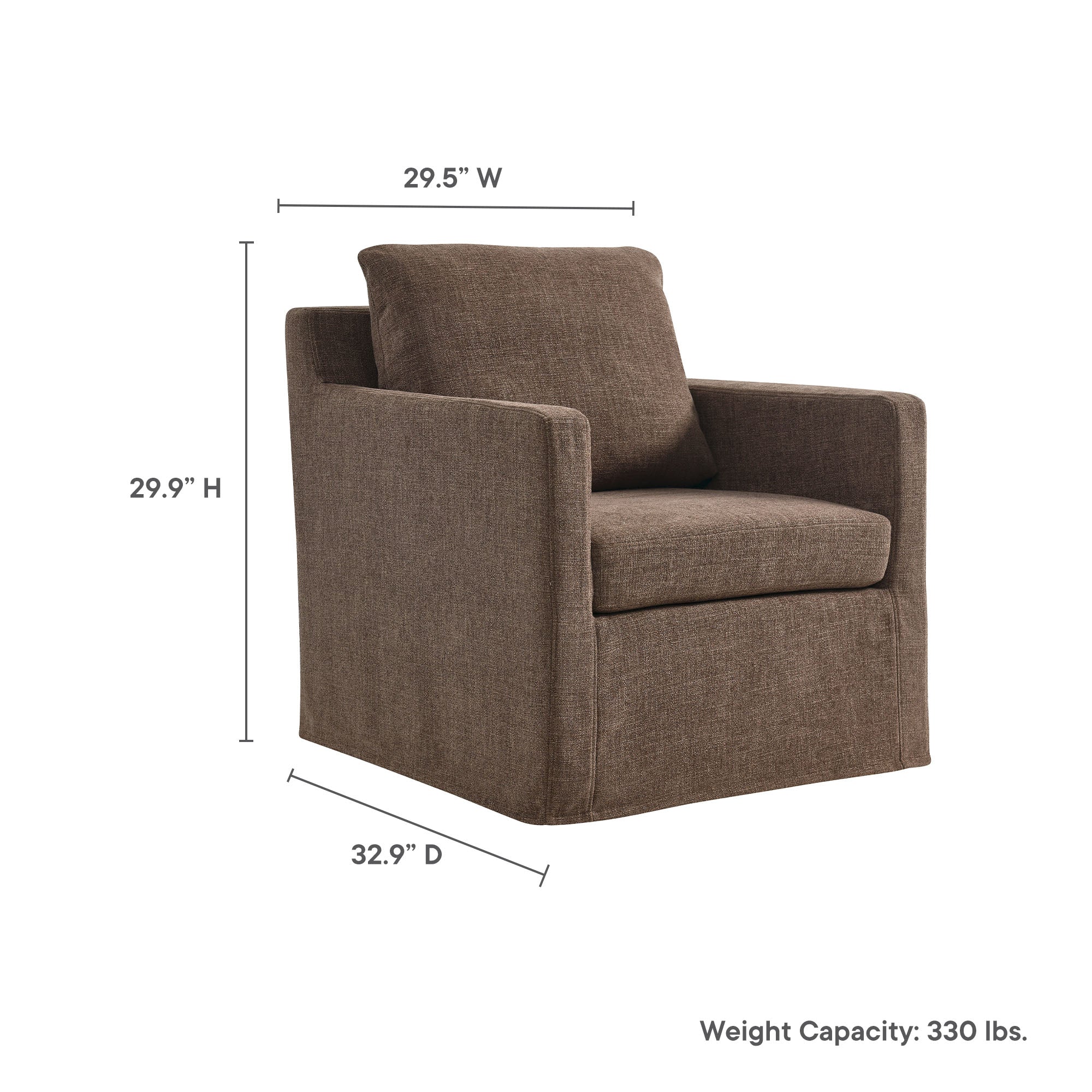 Serene Linen Slipcovered Swivel Armchair by Modway