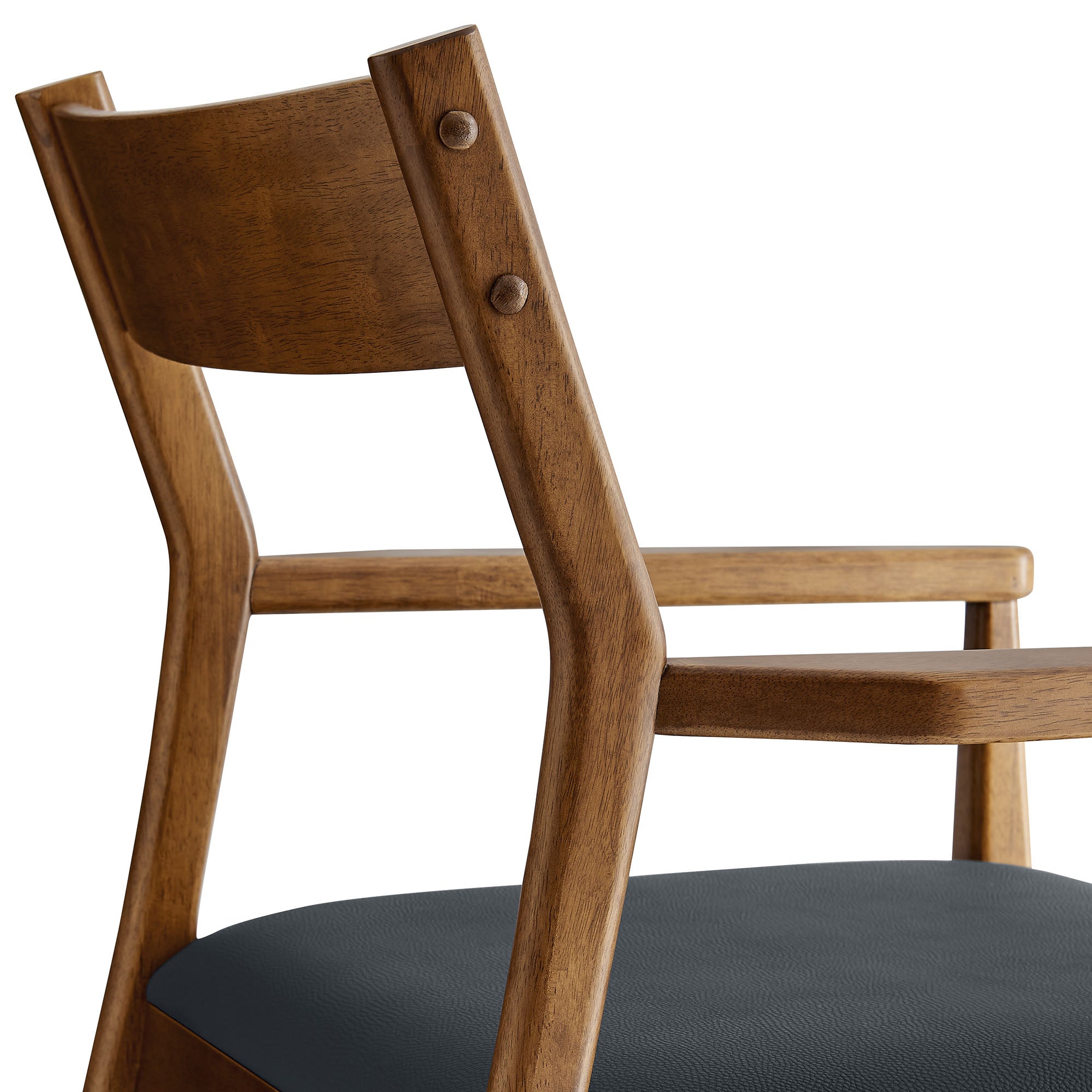 Solara Vegan Leather Wood Dining Armchairs Set of 2 by Modway