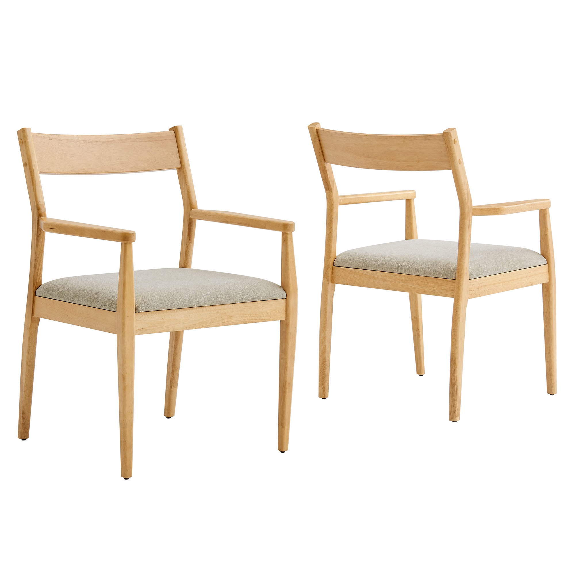 Solara 7-Piece Wood Dining Set with Fabric Upholstered Armchairs by Modway