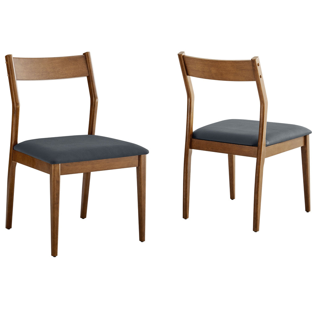 Solara 7-Piece Wood Dining Set with Vegan Leather Side Chairs by Modway