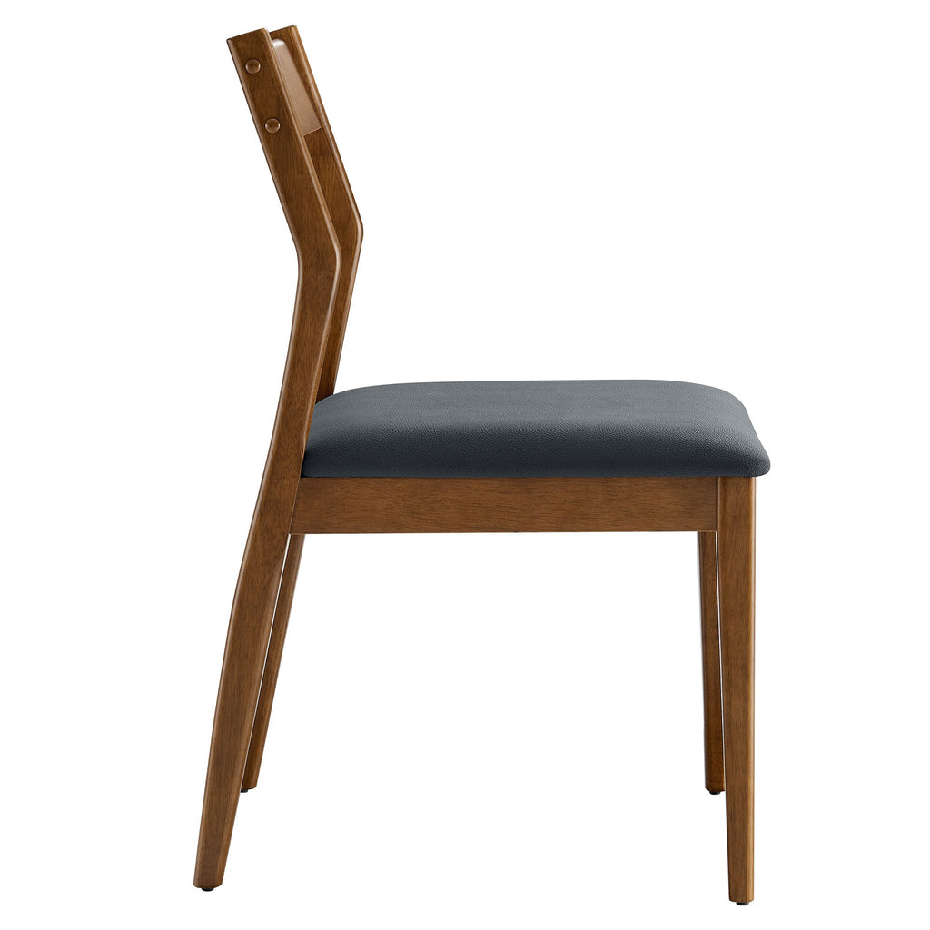 Solara 7-Piece Wood Dining Set with Vegan Leather Side Chairs by Modway