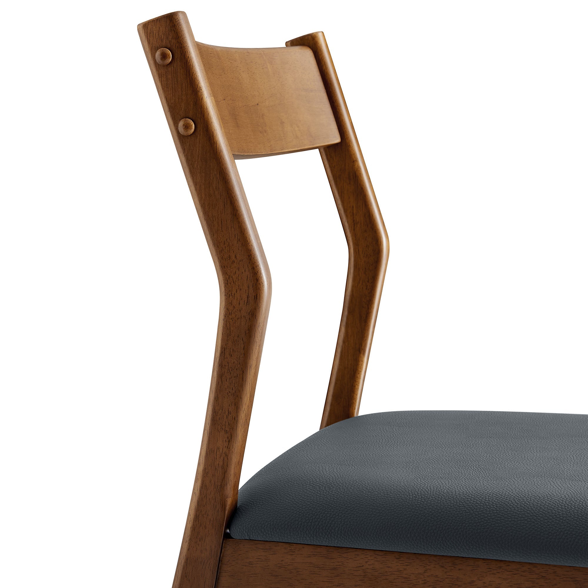 Solara Vegan Leather Wood Dining Side Chairs Set of 2 by Modway