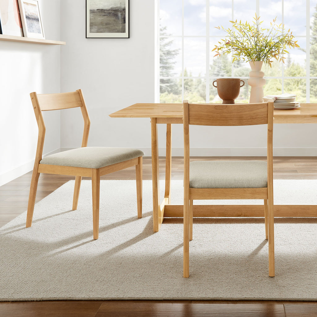 Solara Fabric Wood Dining Side Chairs Set of 2 by Modway