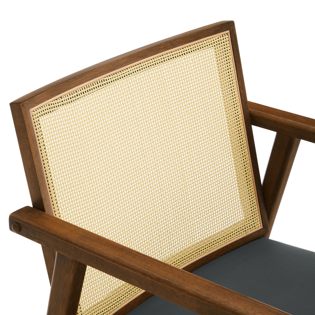 Thera Vegan Leather and Cane Accent Armchairs Set of 2 by Modway