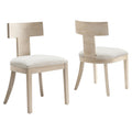 Peregrine Wood and Fabric Upholstered Dining Chairs Set of 2 by Modway