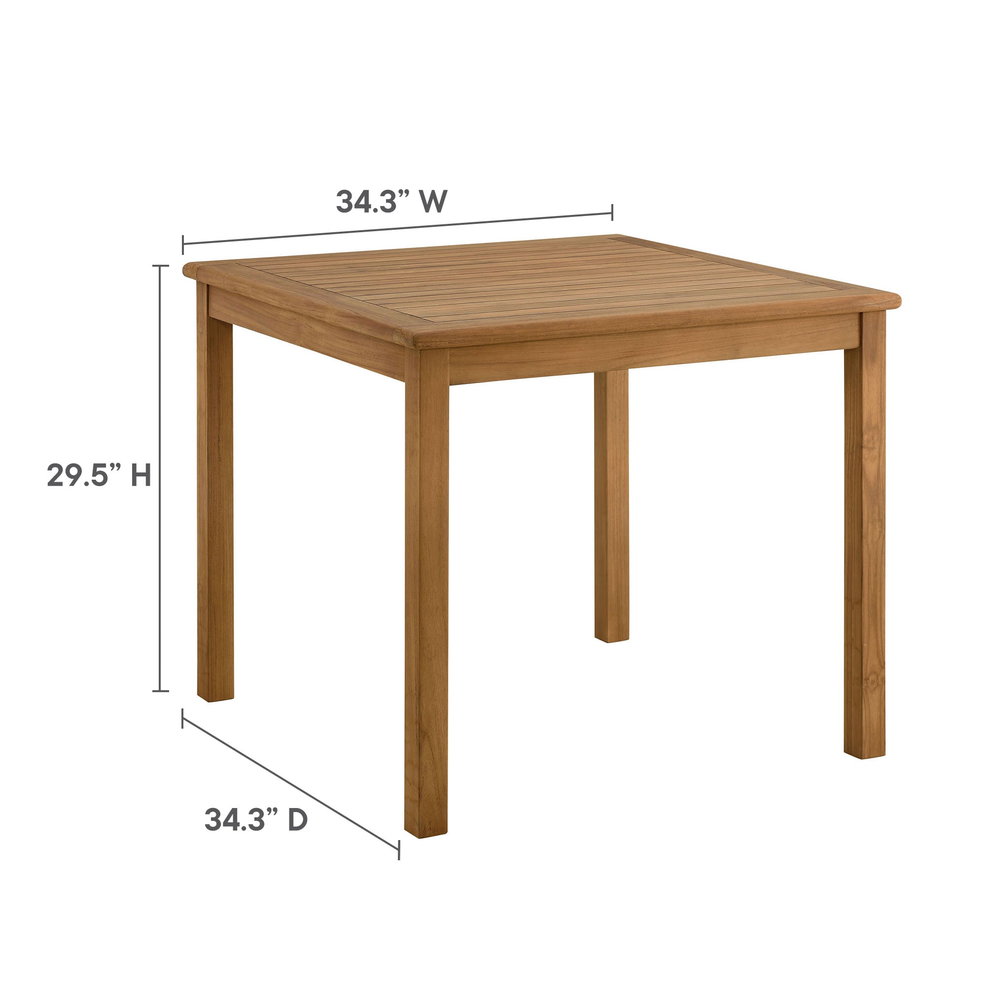 Vienna 5-Piece Outdoor Patio Teak Wood Dining Set with Rope Folding Chairs by Modway