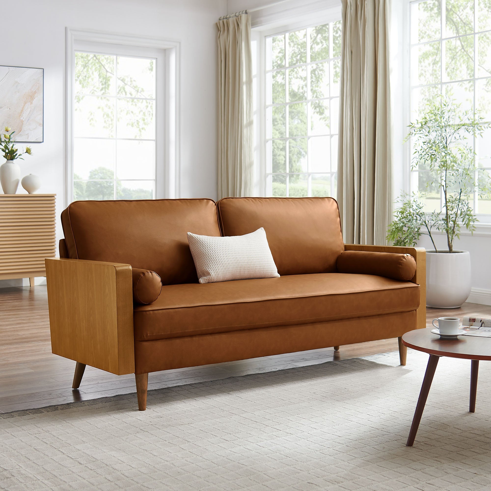 Kellan Vegan Leather Sofa by Modway