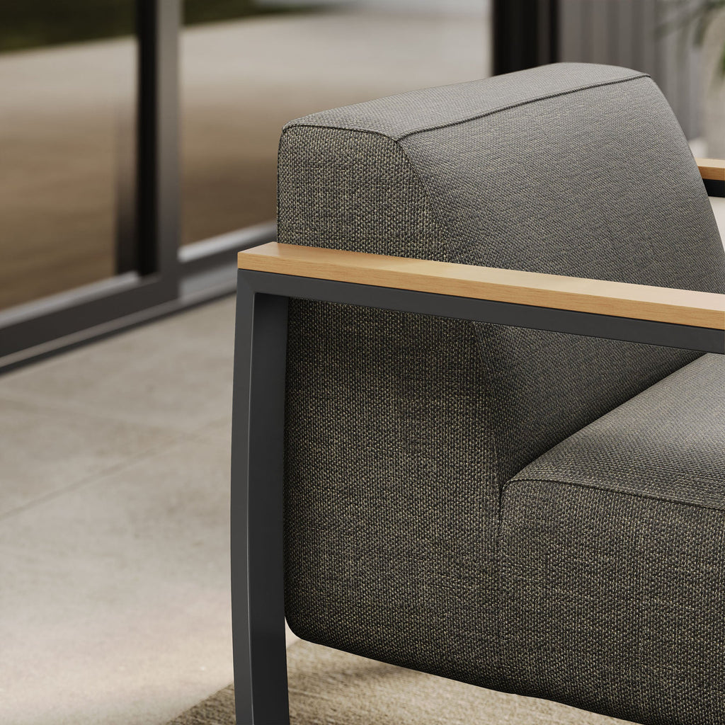 Sauve Outdoor Patio Aluminum and Fabric Armchair by Modway