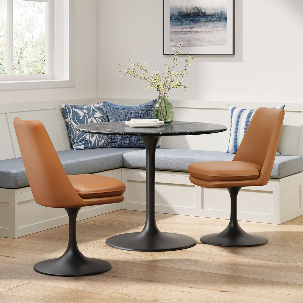 Lippa Vegan Leather Swivel Dining Chair by Modway