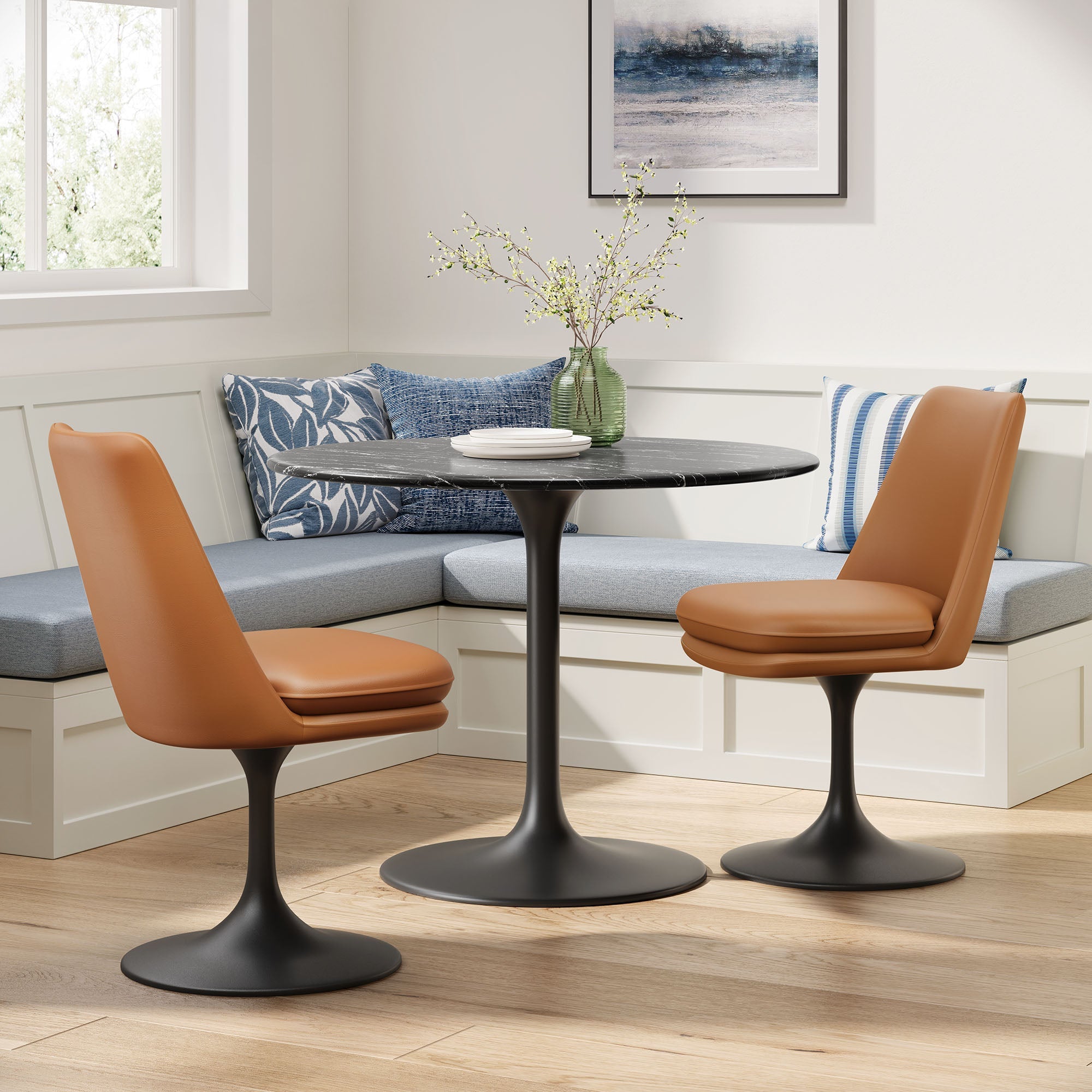 Lippa Vegan Leather Swivel Dining Chair by Modway