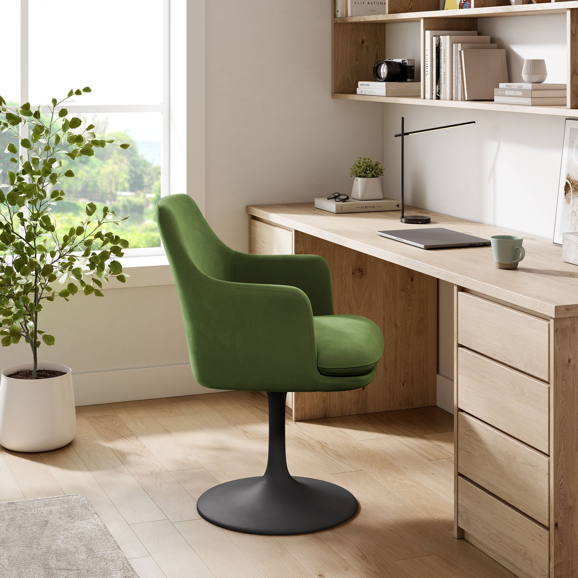 Lippa Performance Velvet Swivel Dining Armchair by Modway