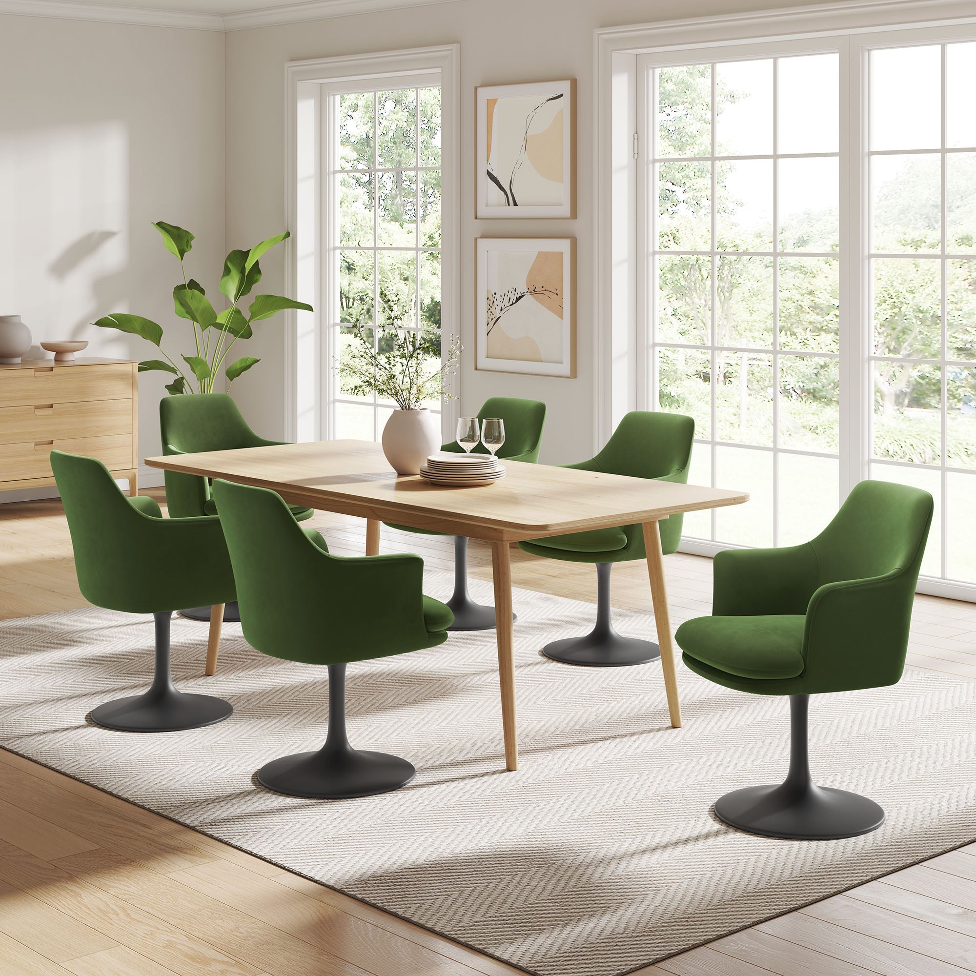 Lippa Performance Velvet Swivel Dining Armchair by Modway
