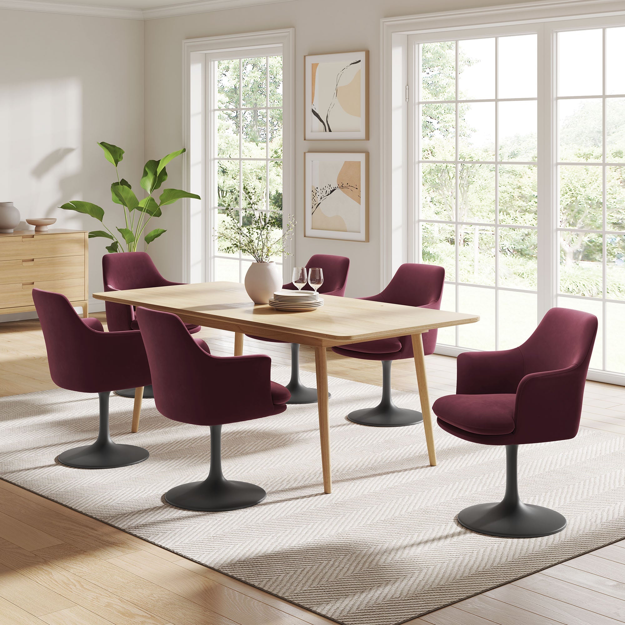 Lippa Performance Velvet Swivel Dining Armchair by Modway