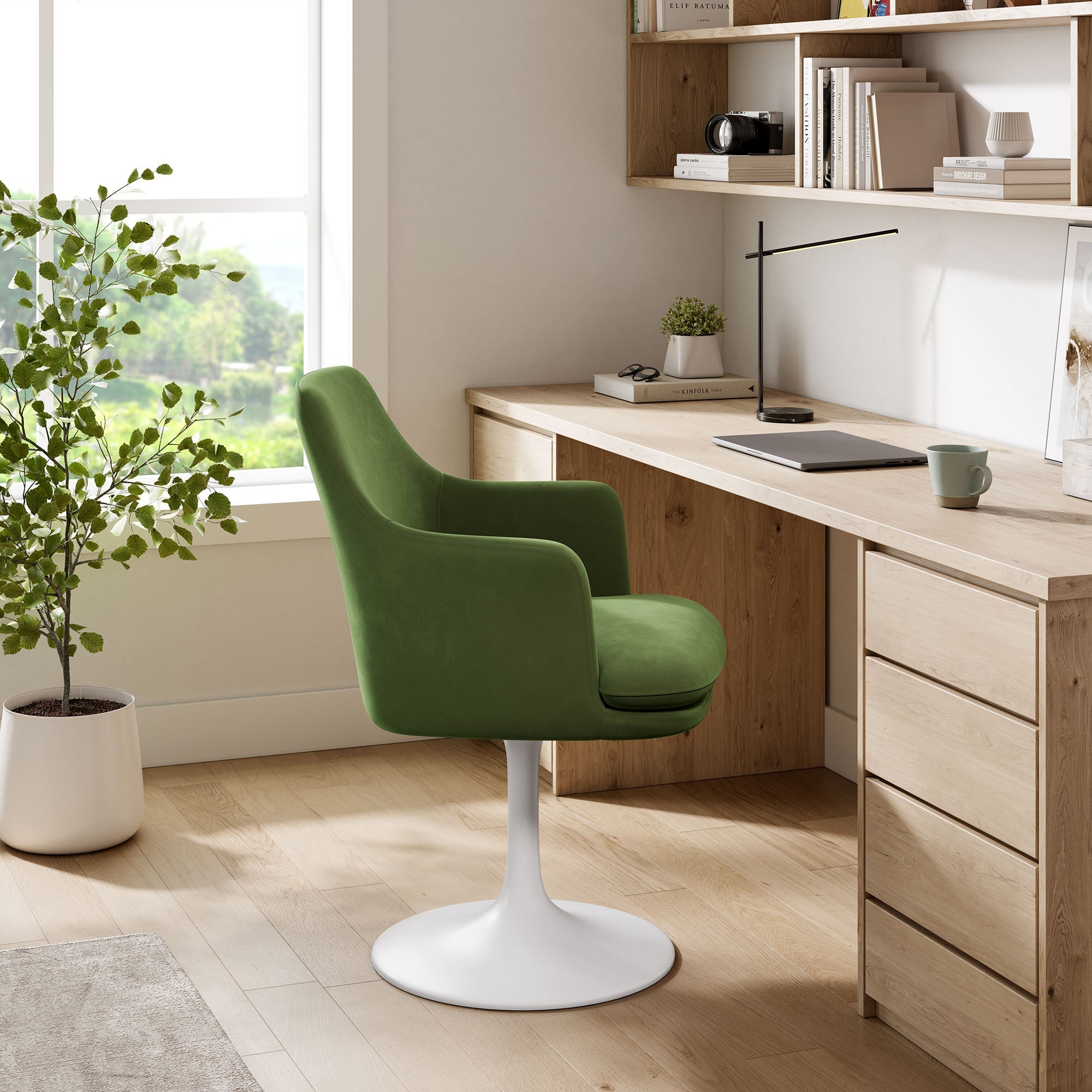 Lippa Performance Velvet Swivel Dining Armchair by Modway