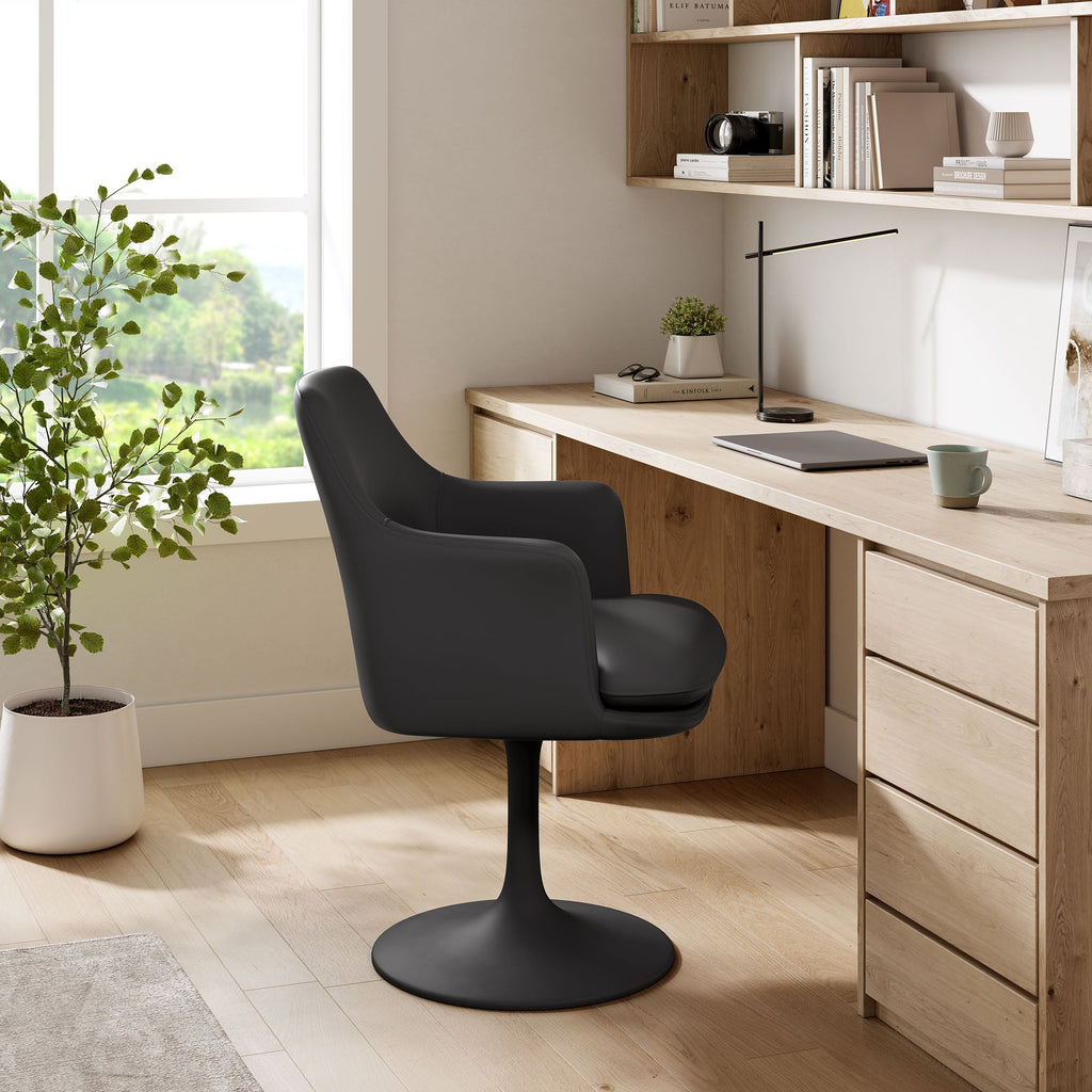 Lippa Vegan Leather Swivel Dining Armchair by Modway