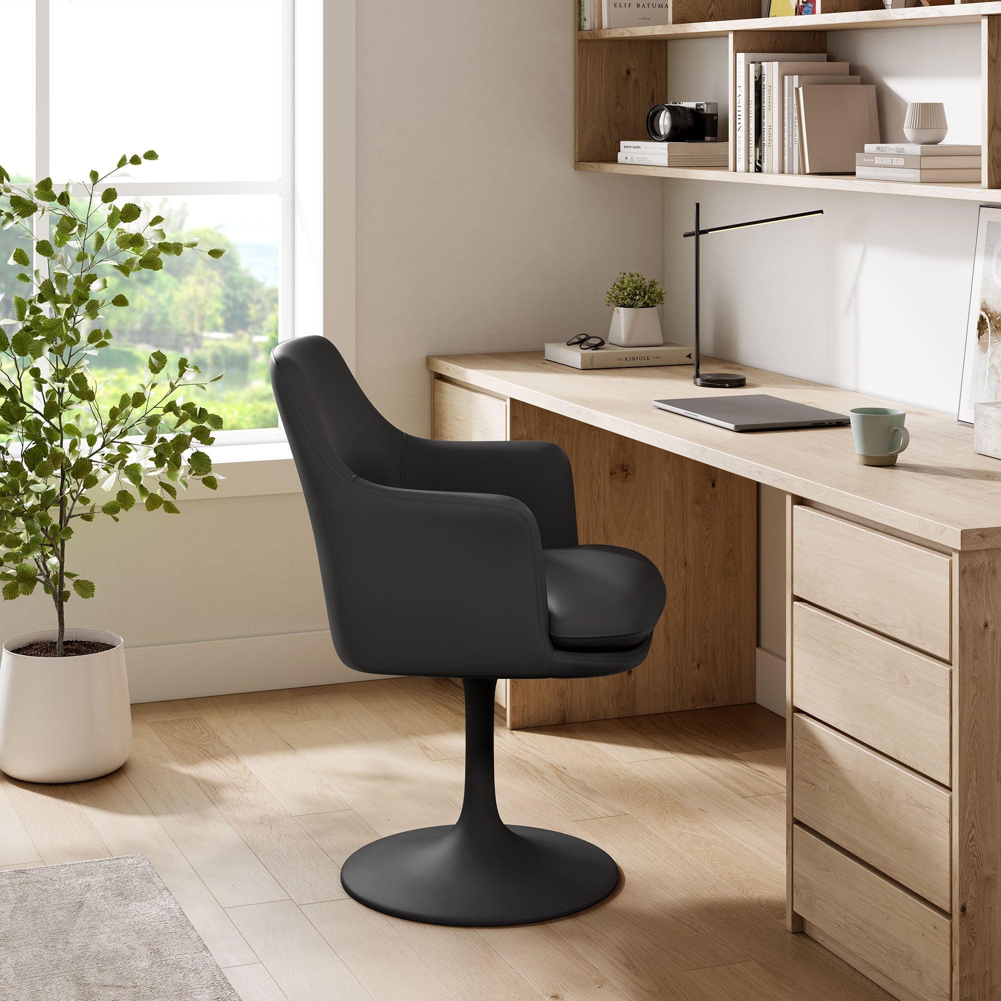 Lippa Vegan Leather Swivel Dining Armchair by Modway