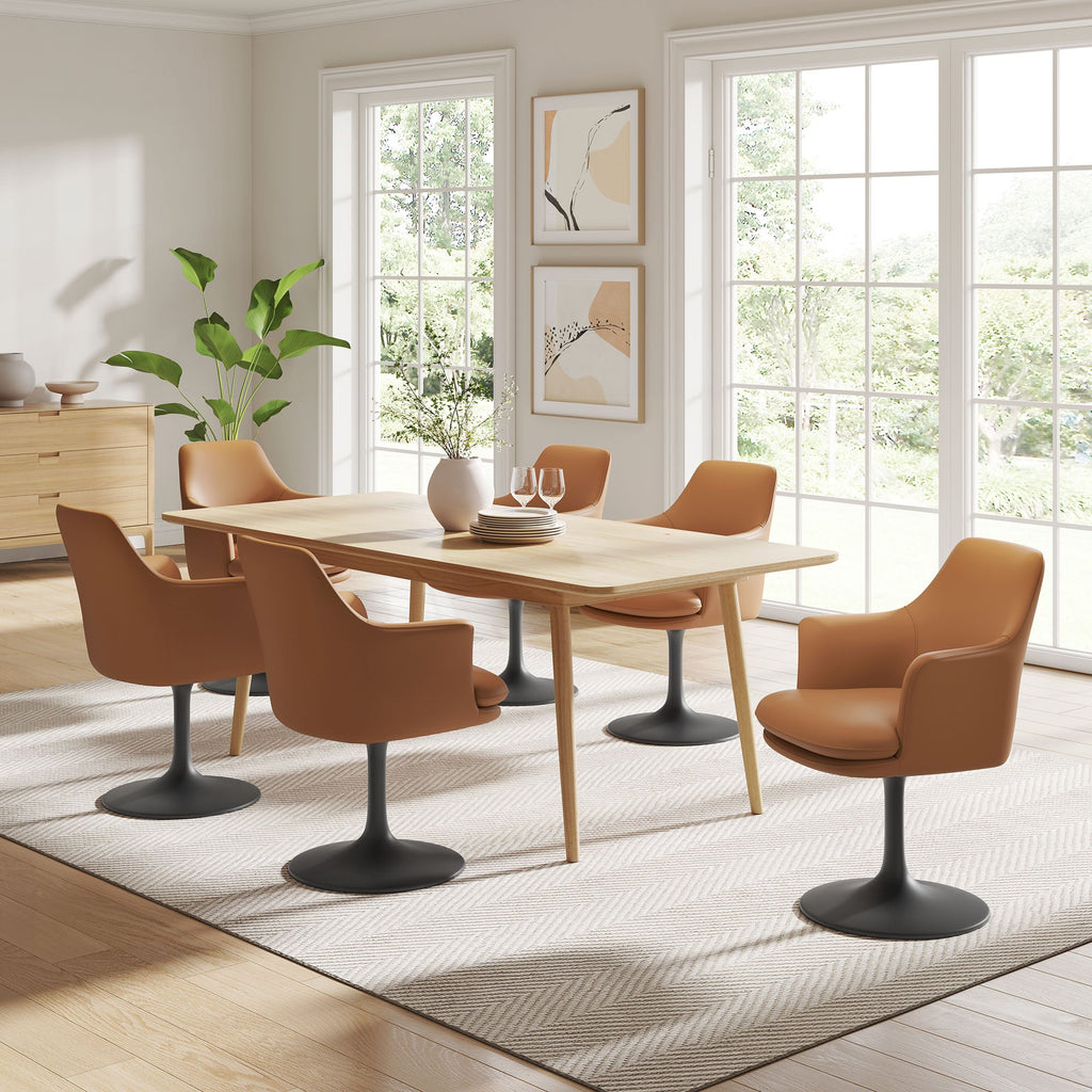 Lippa Vegan Leather Swivel Dining Armchair by Modway