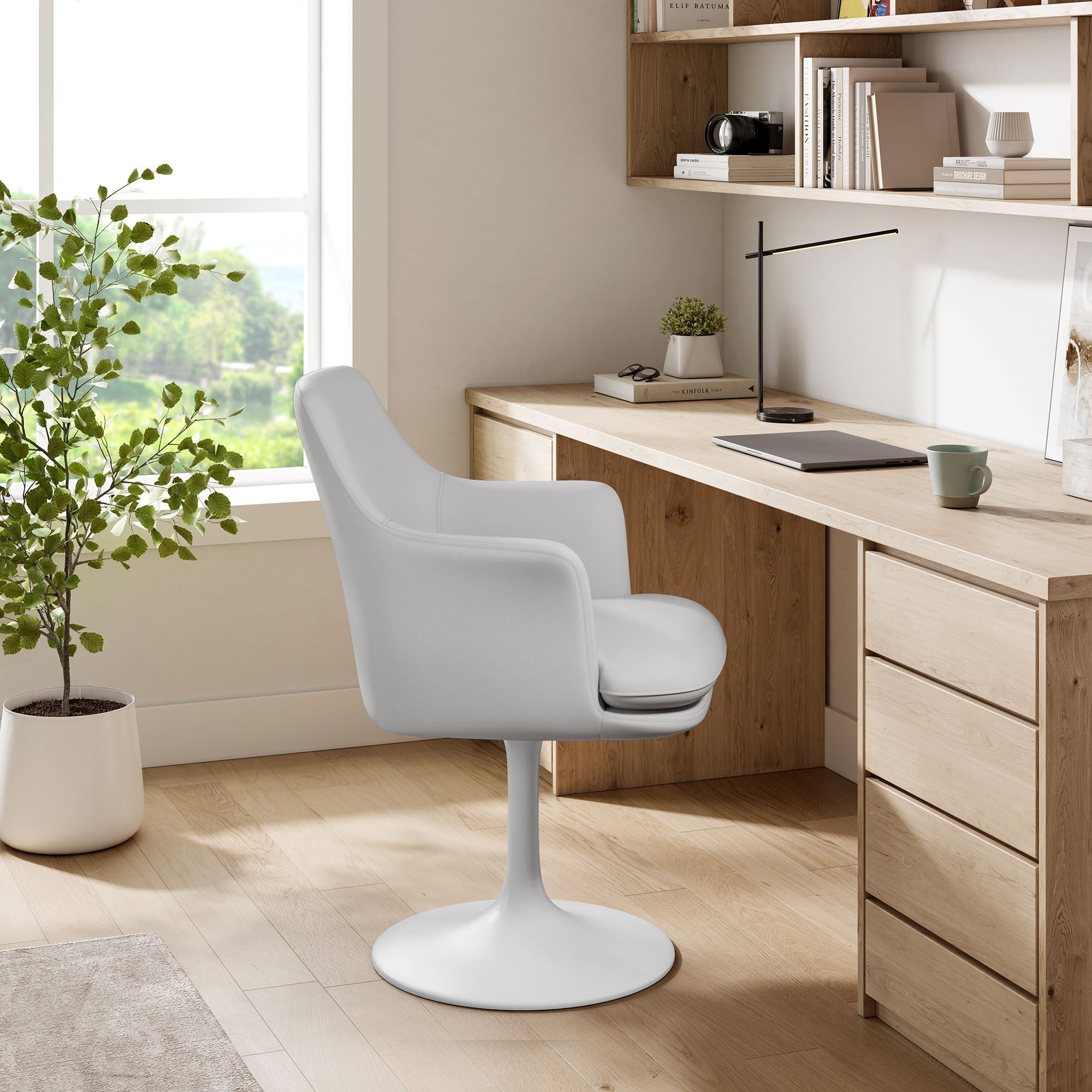 Lippa Vegan Leather Swivel Dining Armchair by Modway