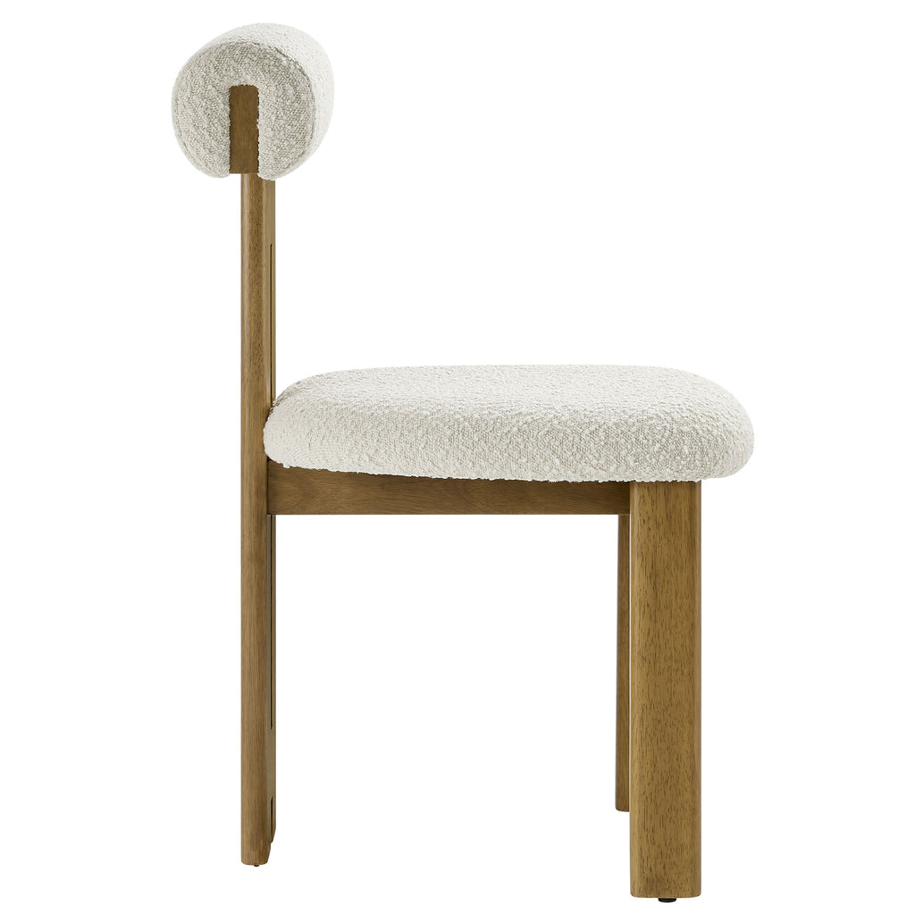 Torian Boucle Fabric Dining Chair Set of 2 by Modway