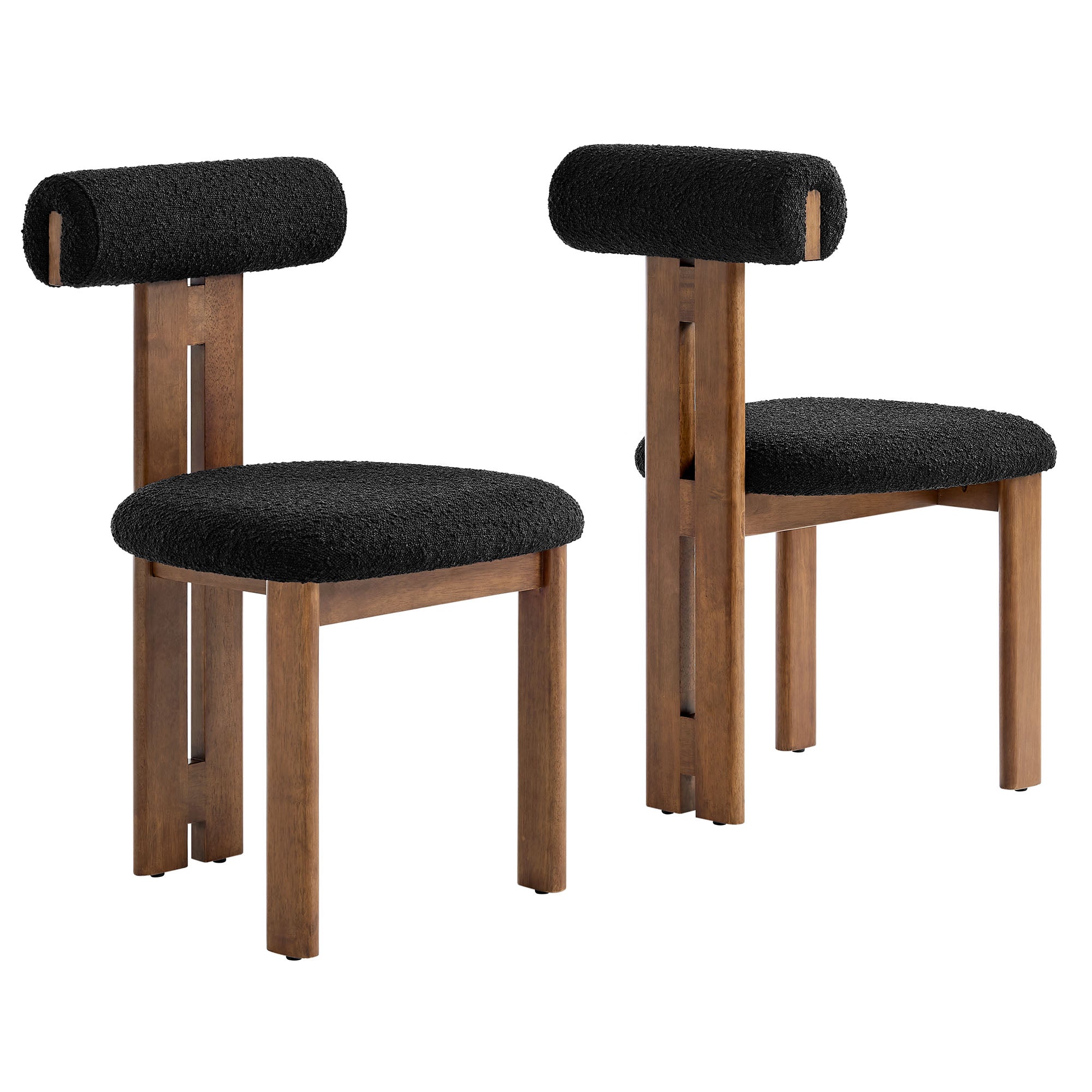 Torian Boucle Fabric Dining Chair Set of 2 by Modway