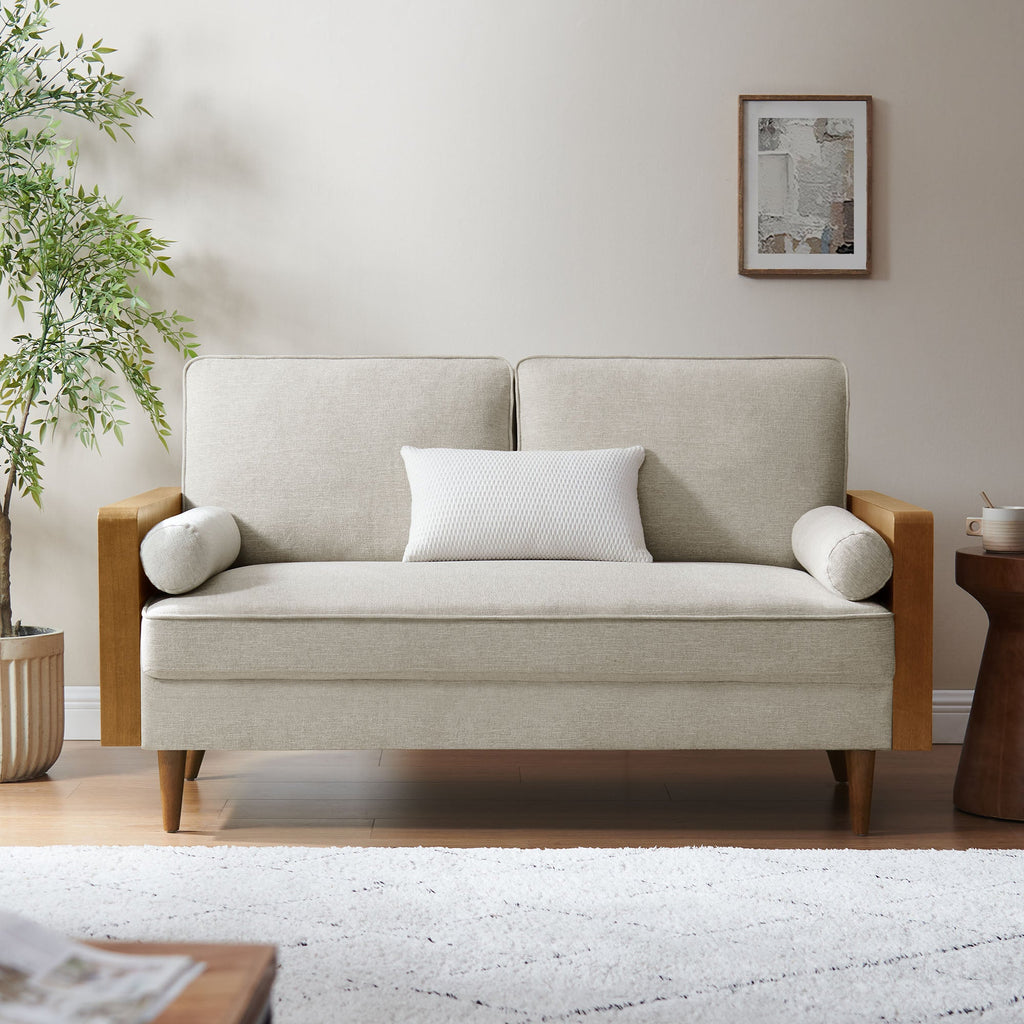 Kellan Heathered Weave Fabric Loveseat by Modway