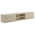 Render 70" Faux Travertine Wall-Mount Media Console TV Stand by Modway