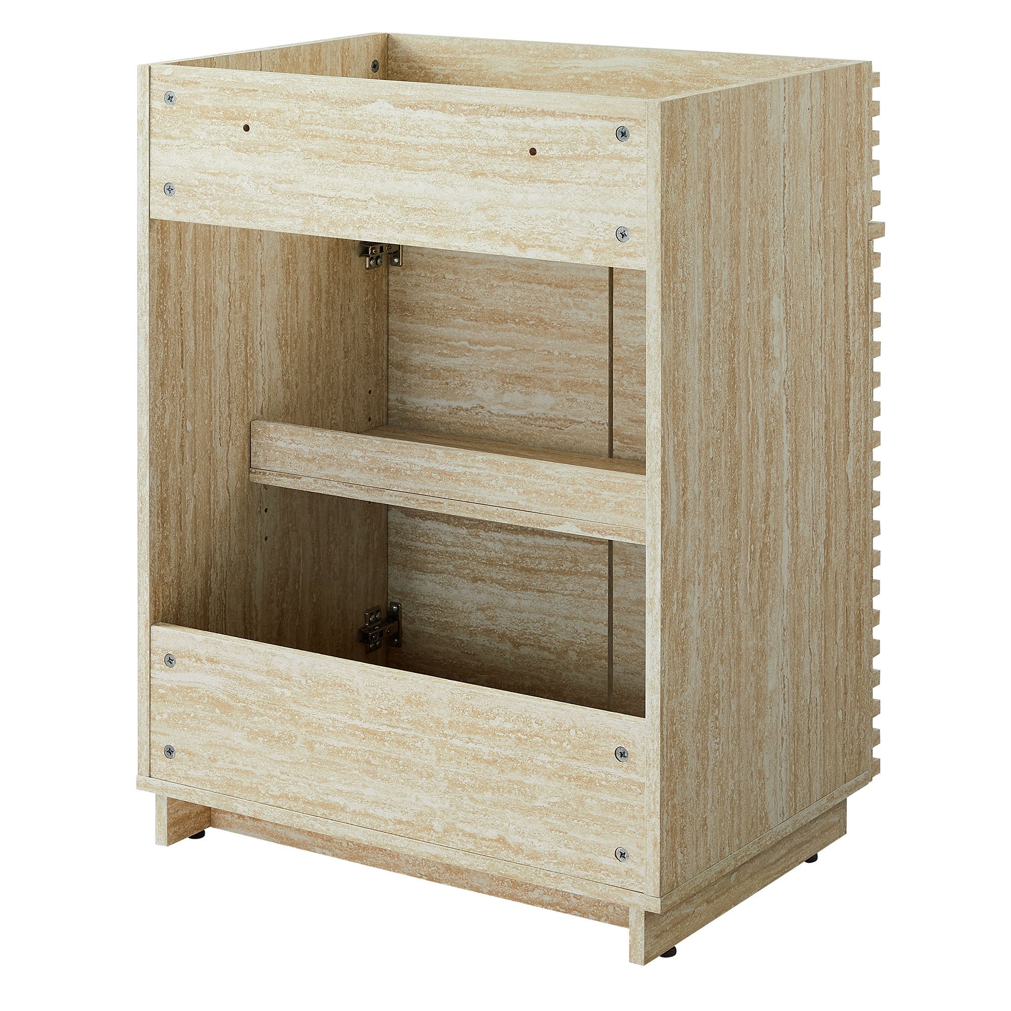 Render 24" Faux Travertine Bathroom Vanity Cabinet (Sink Not Included) by Modway