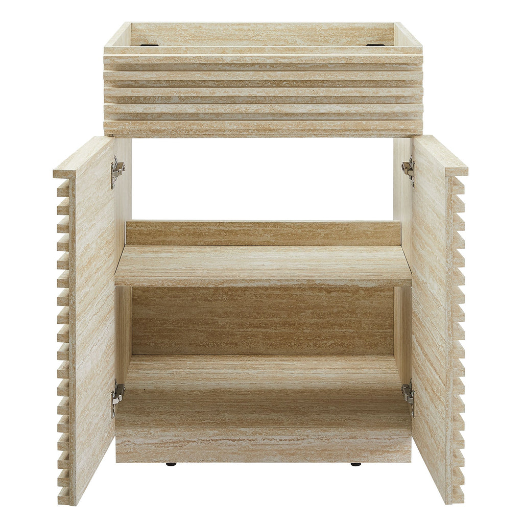Render 24" Faux Travertine Bathroom Vanity Cabinet (Sink Not Included) by Modway