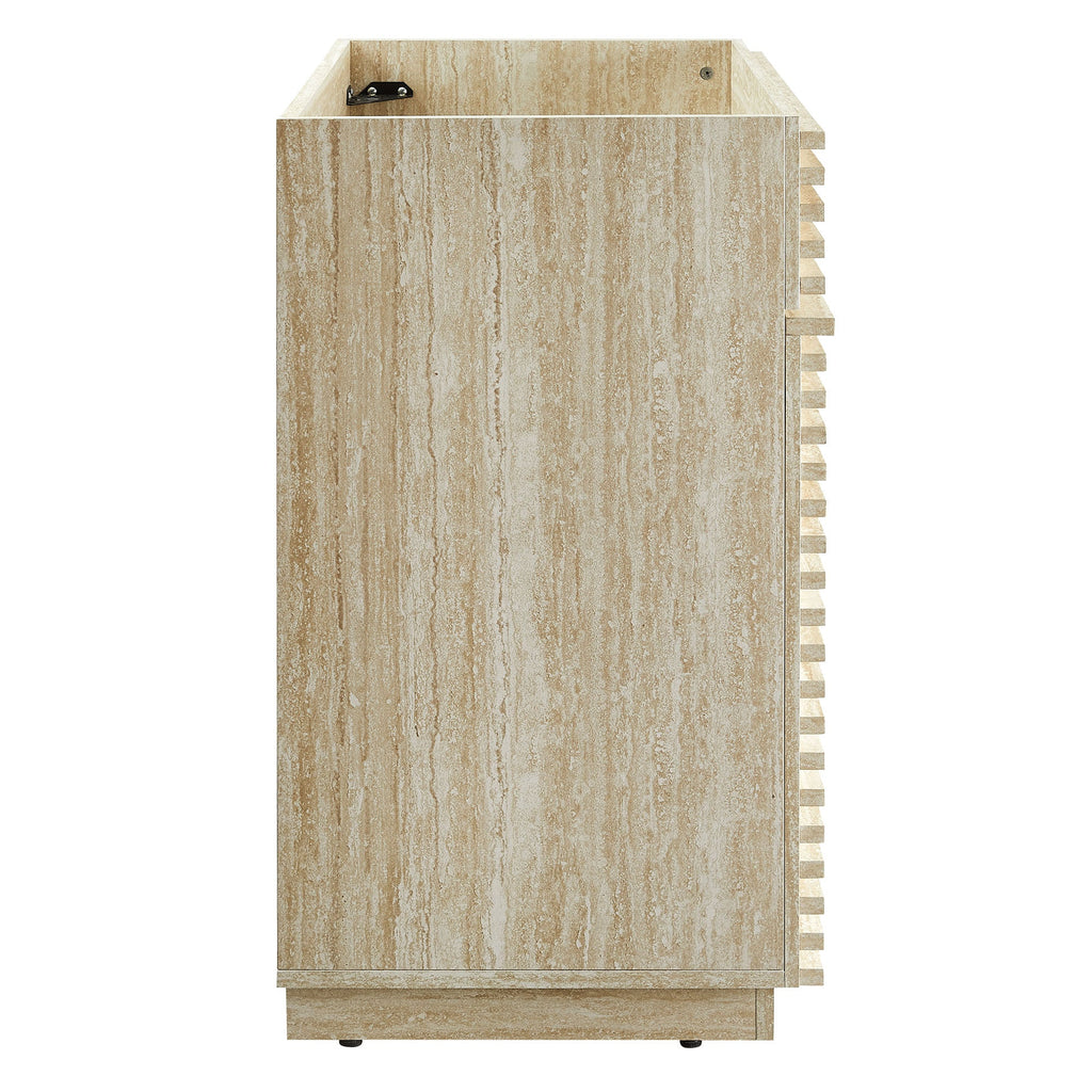 Render 30" Faux Travertine Bathroom Vanity Cabinet (Sink Not Included) by Modway