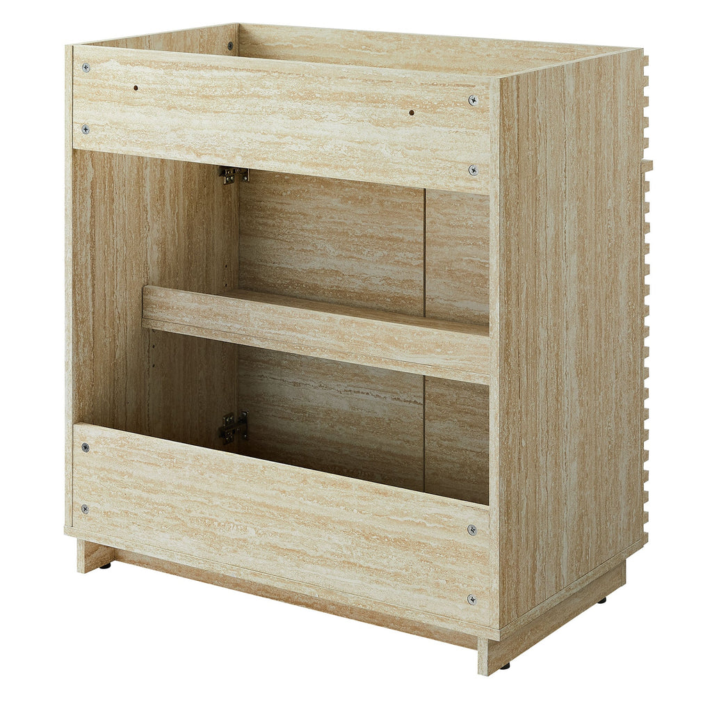 Render 30" Faux Travertine Bathroom Vanity Cabinet (Sink Not Included) by Modway